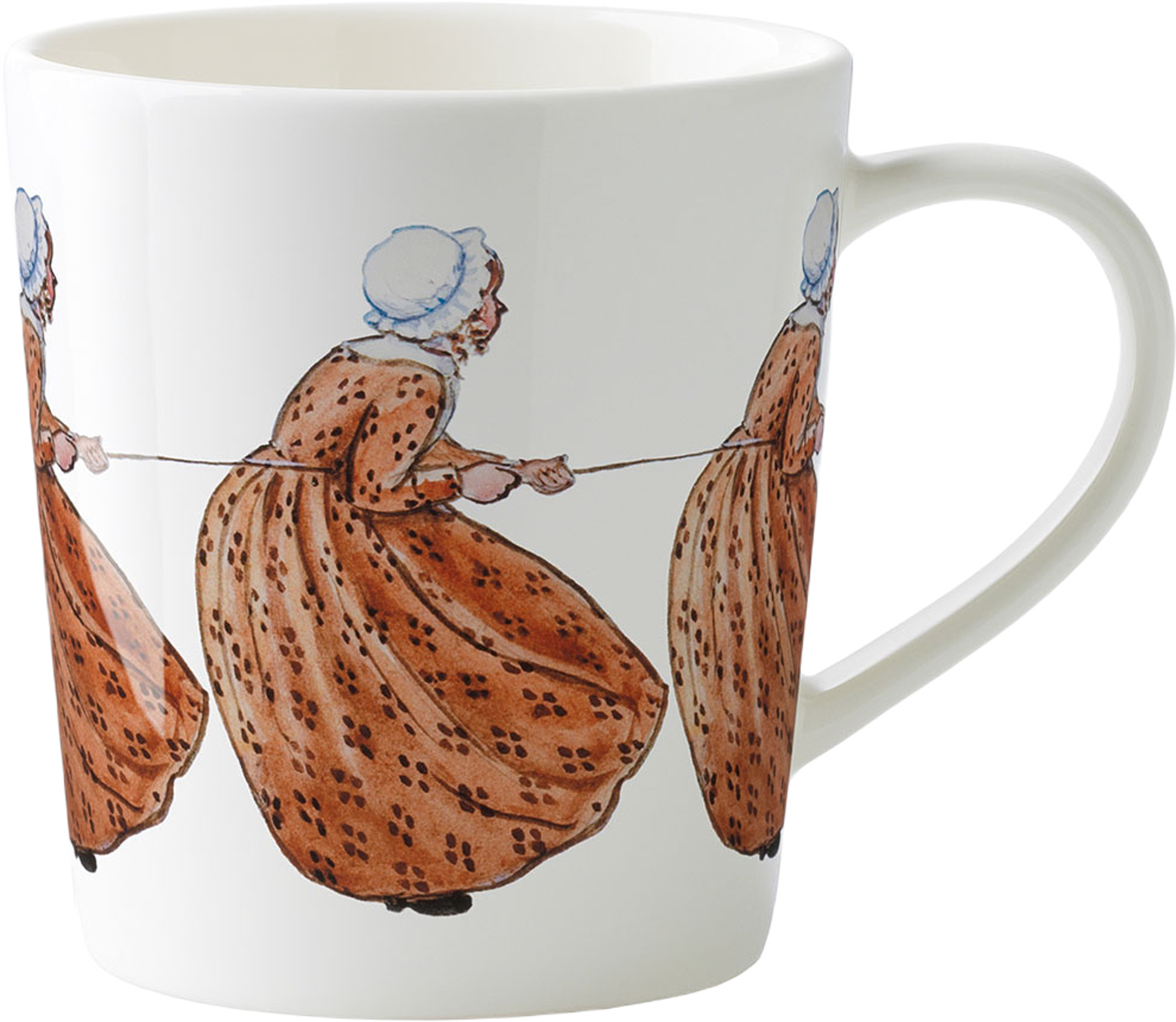 Elsa Beskow Mugg 40 cl with handle Aunt Brown