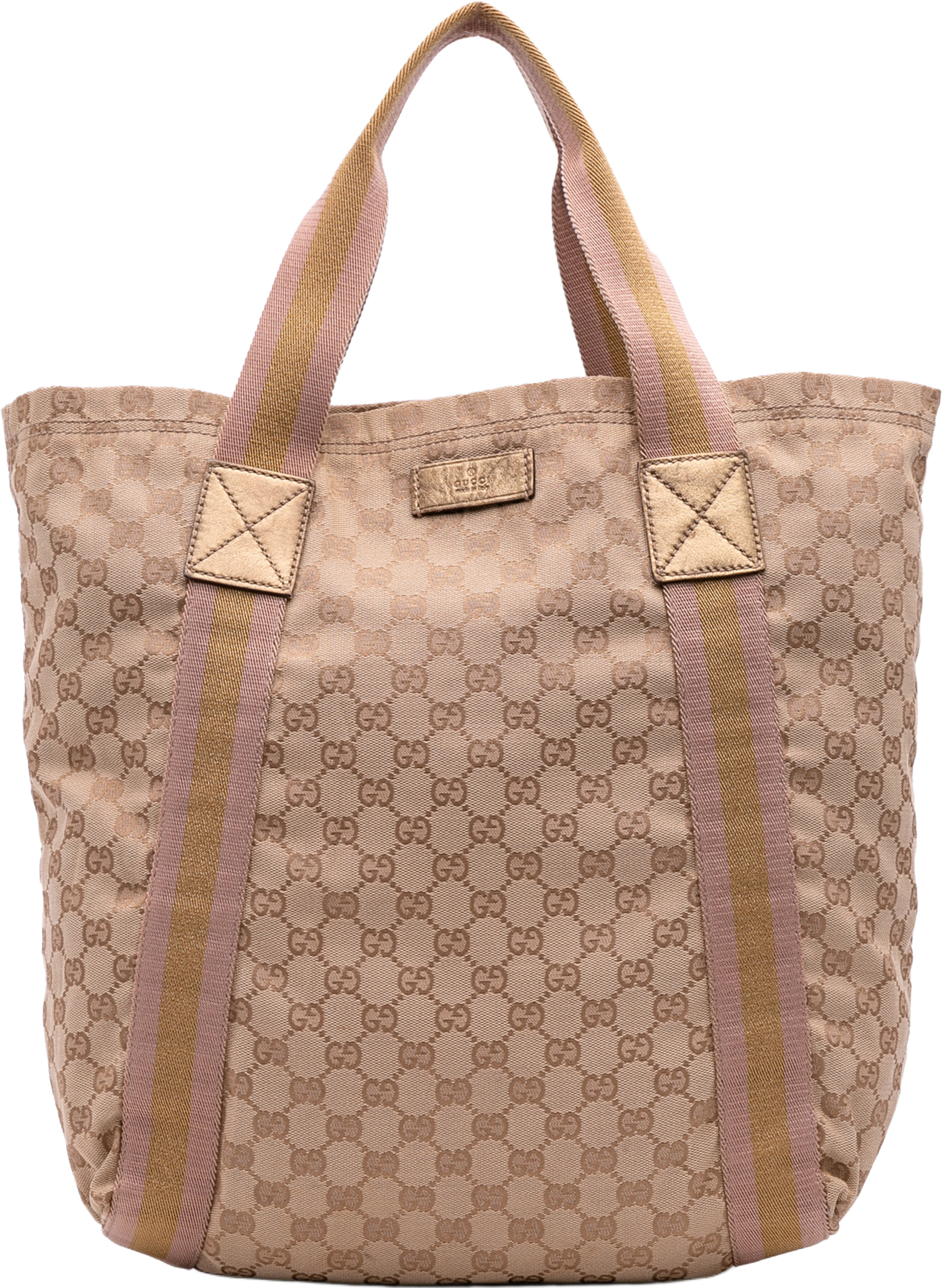 Gucci Gg Canvas Web Tote, från Luxclusif, i färgen beige. Klicka för att öppna bilden i stort format