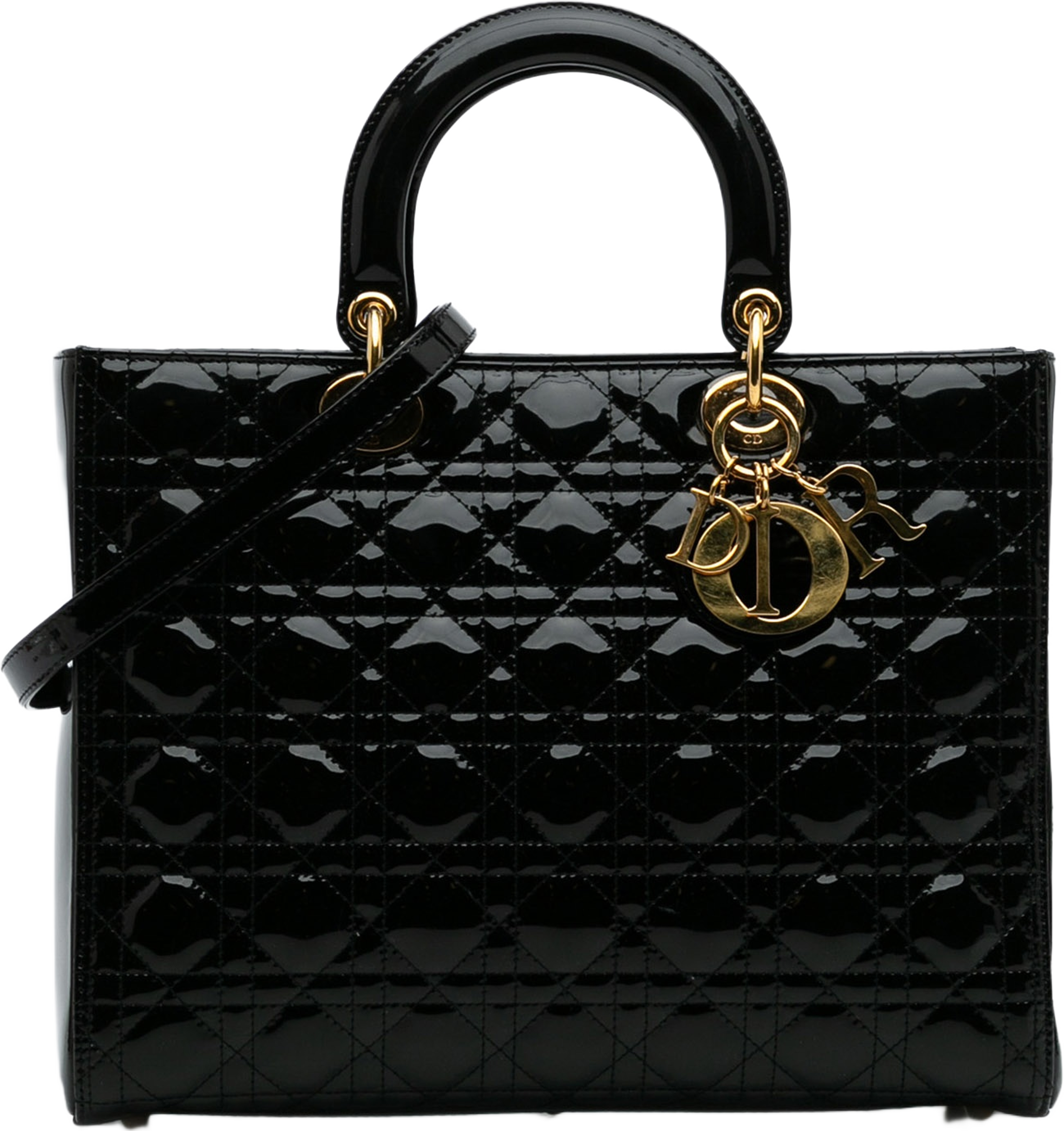 Dior Large Patent Cannage Lady Dior