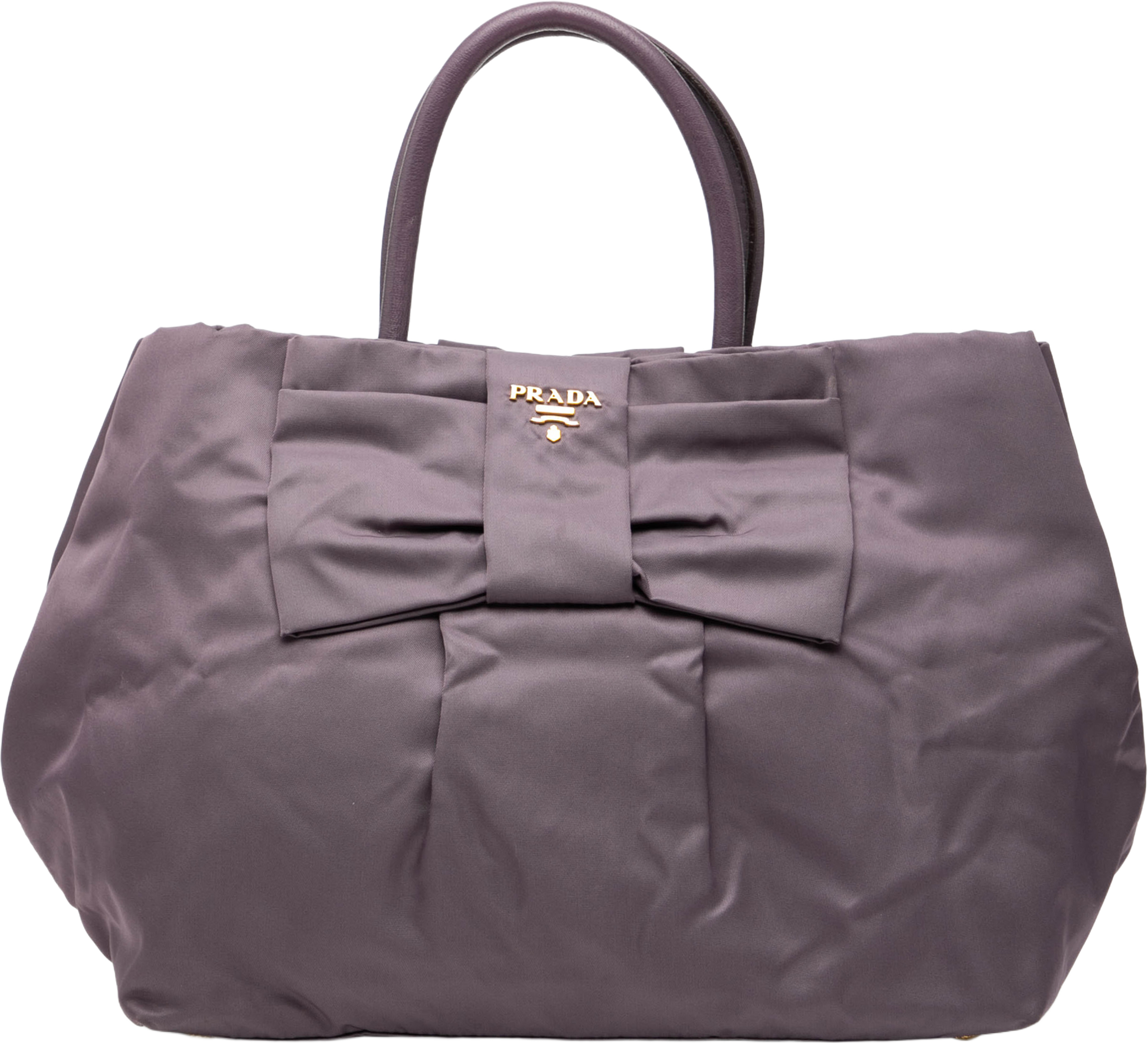 Prada Tessuto Fiocco Tote, från Luxclusif, i färgen purple. Klicka för att öppna bilden i stort format