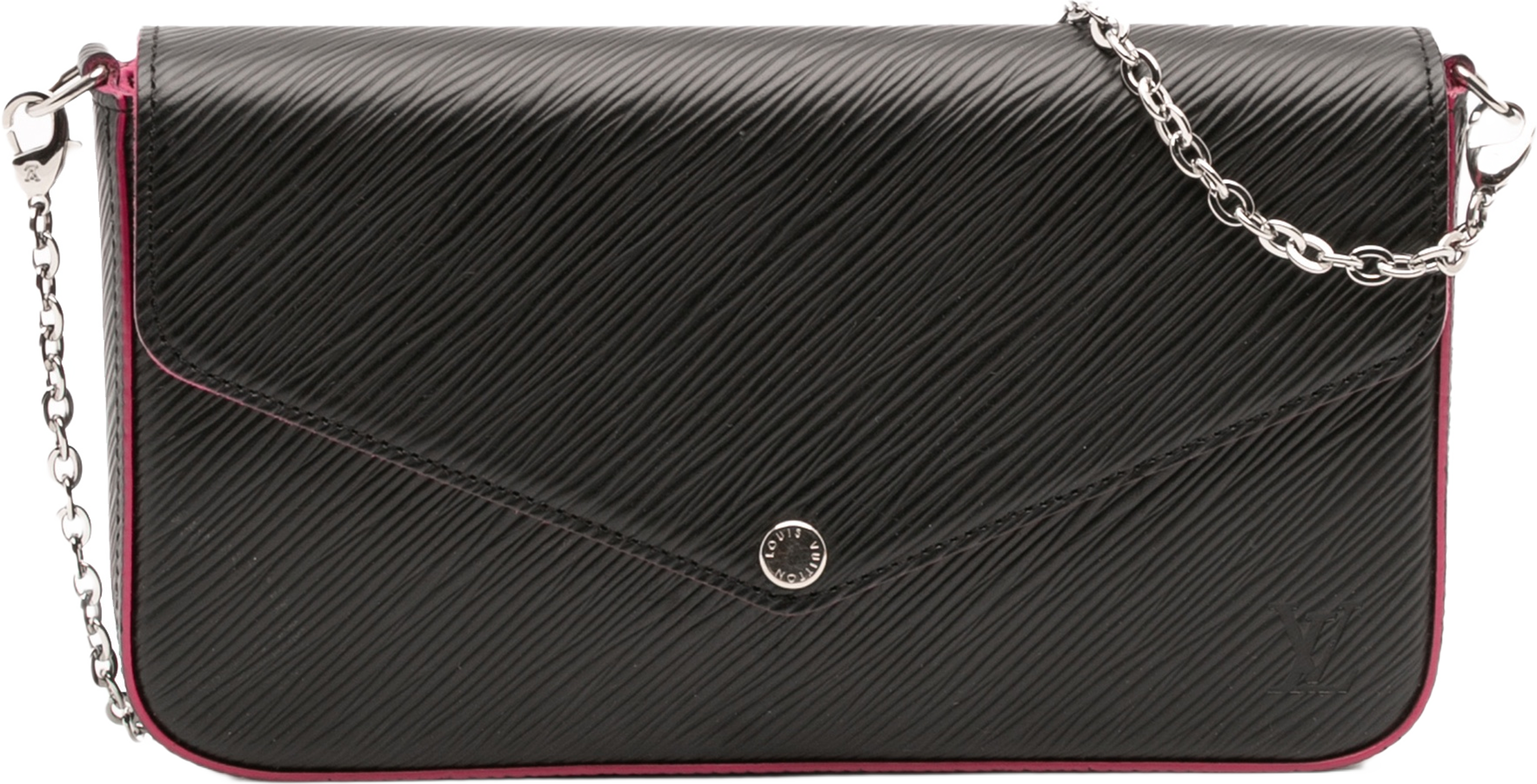 Louis Vuitton Epi Pochette Felicie, från Luxclusif, i färgen black.