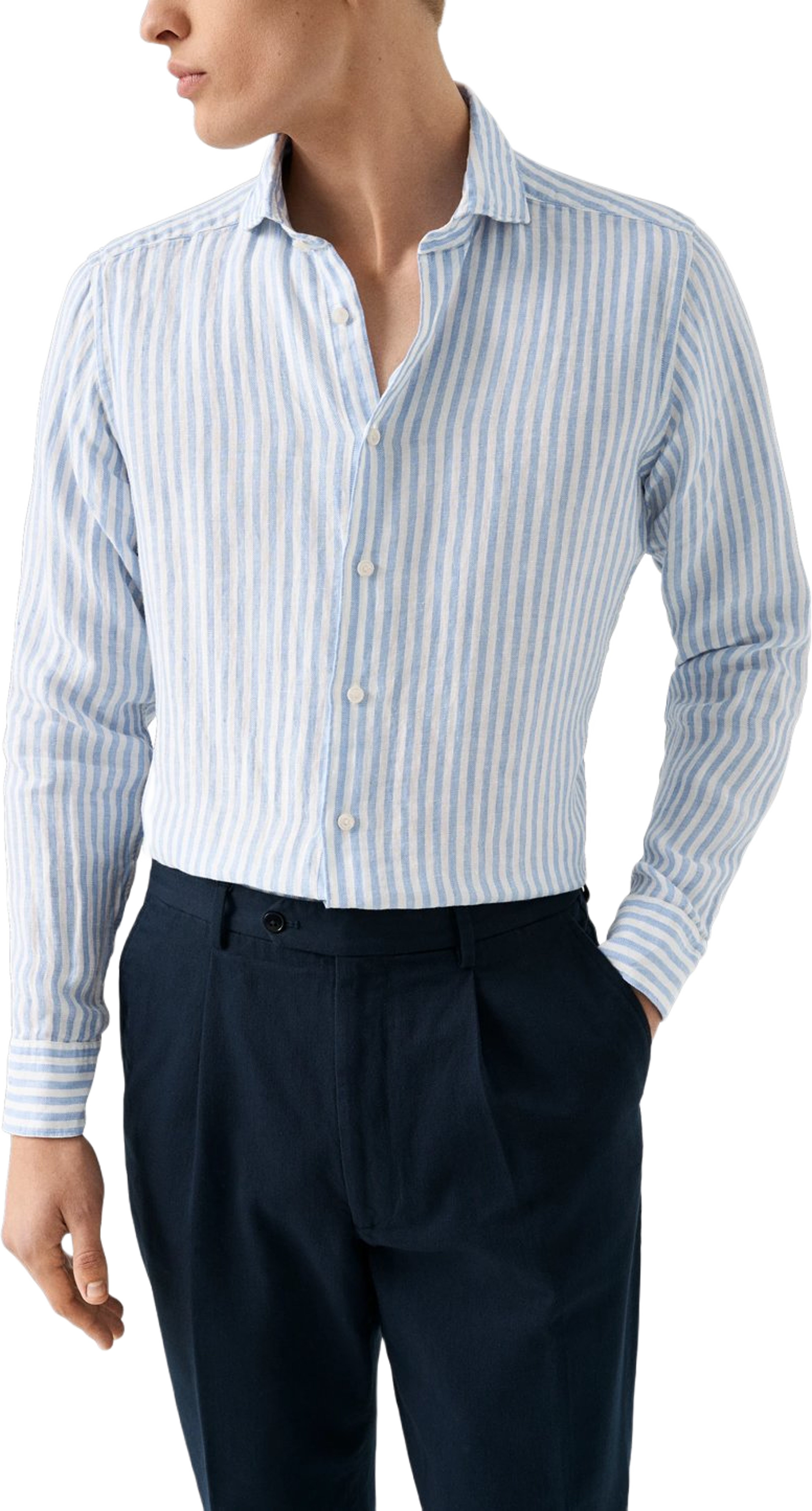 Linne Twill-skjorta Slim Fit