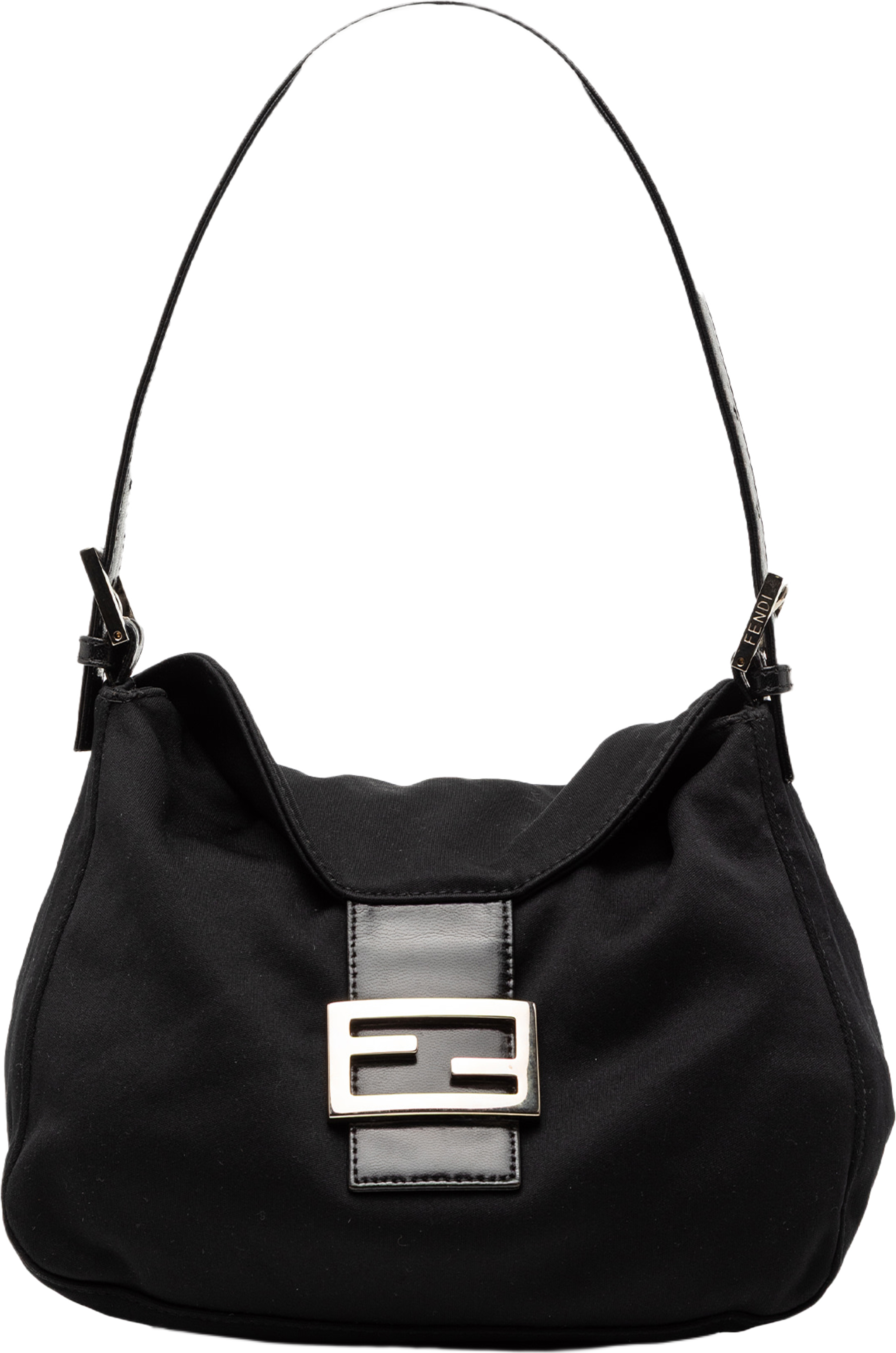 Fendi Neoprene Double Flap Shoulder Bag, från Luxclusif, i färgen black. Klicka för att öppna bilden i stort format