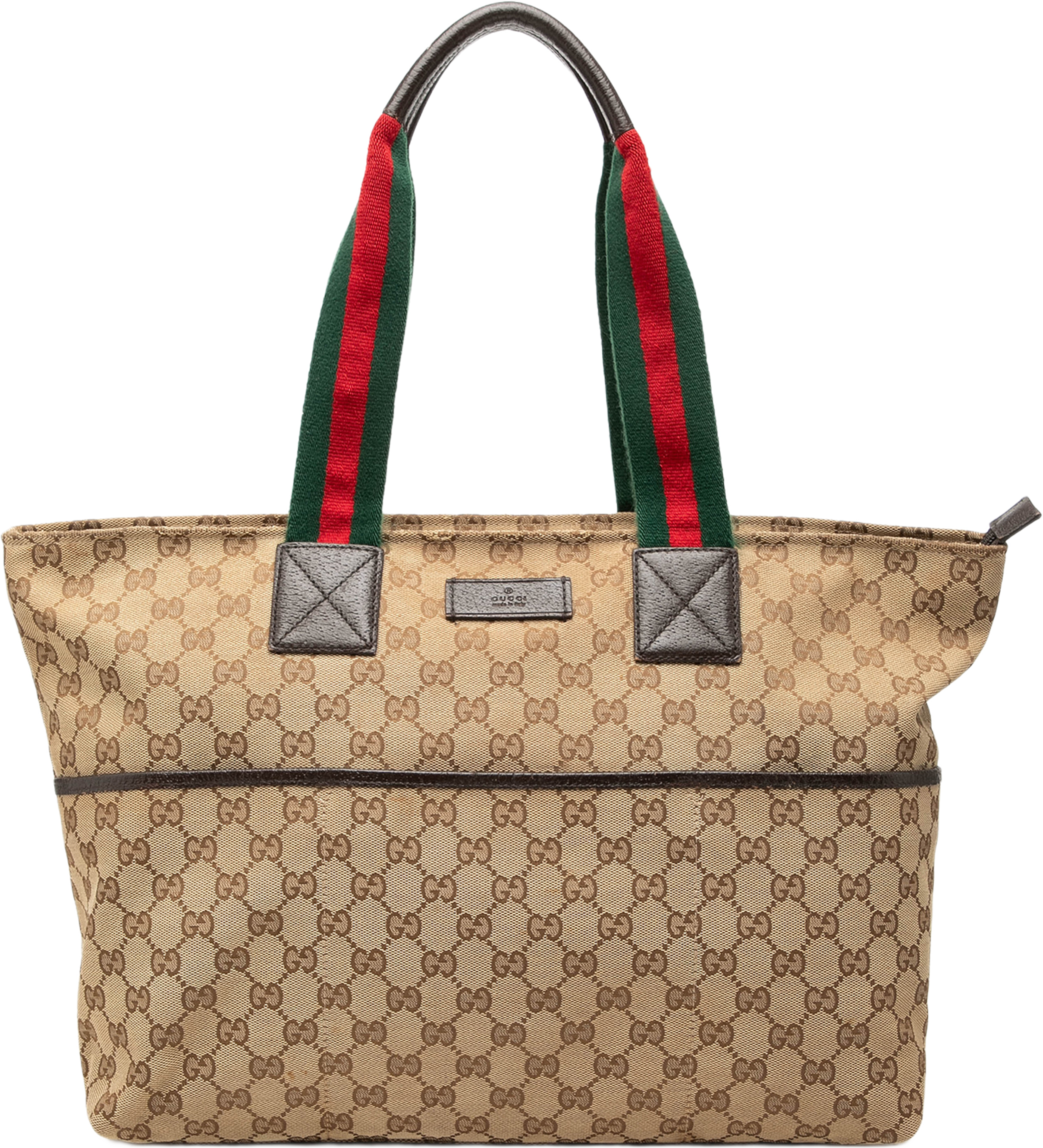 Gucci Gg Canvas Web Tote, från Luxclusif, i färgen beige. Klicka för att öppna bilden i stort format