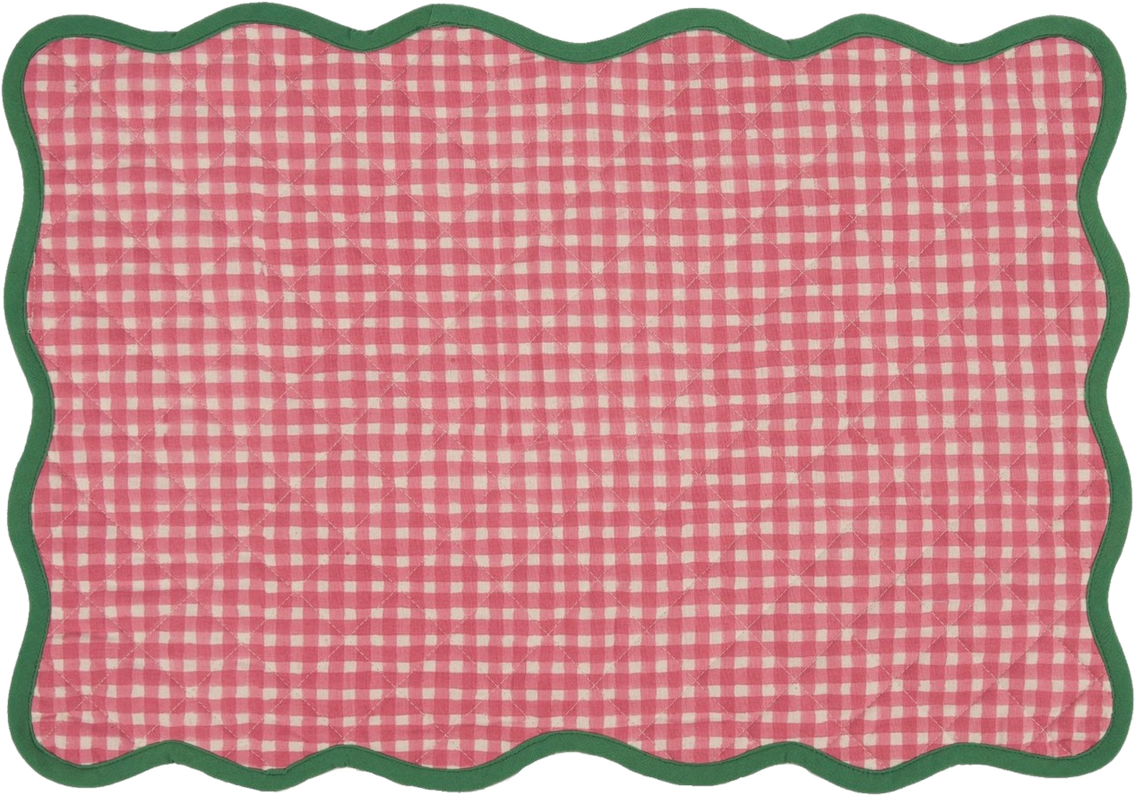 Scallop Quiltad Bordstablett -  33x48 Cm, från Pick A Poppy, i färgen dark pink. Klicka för att öppna bilden i stort format