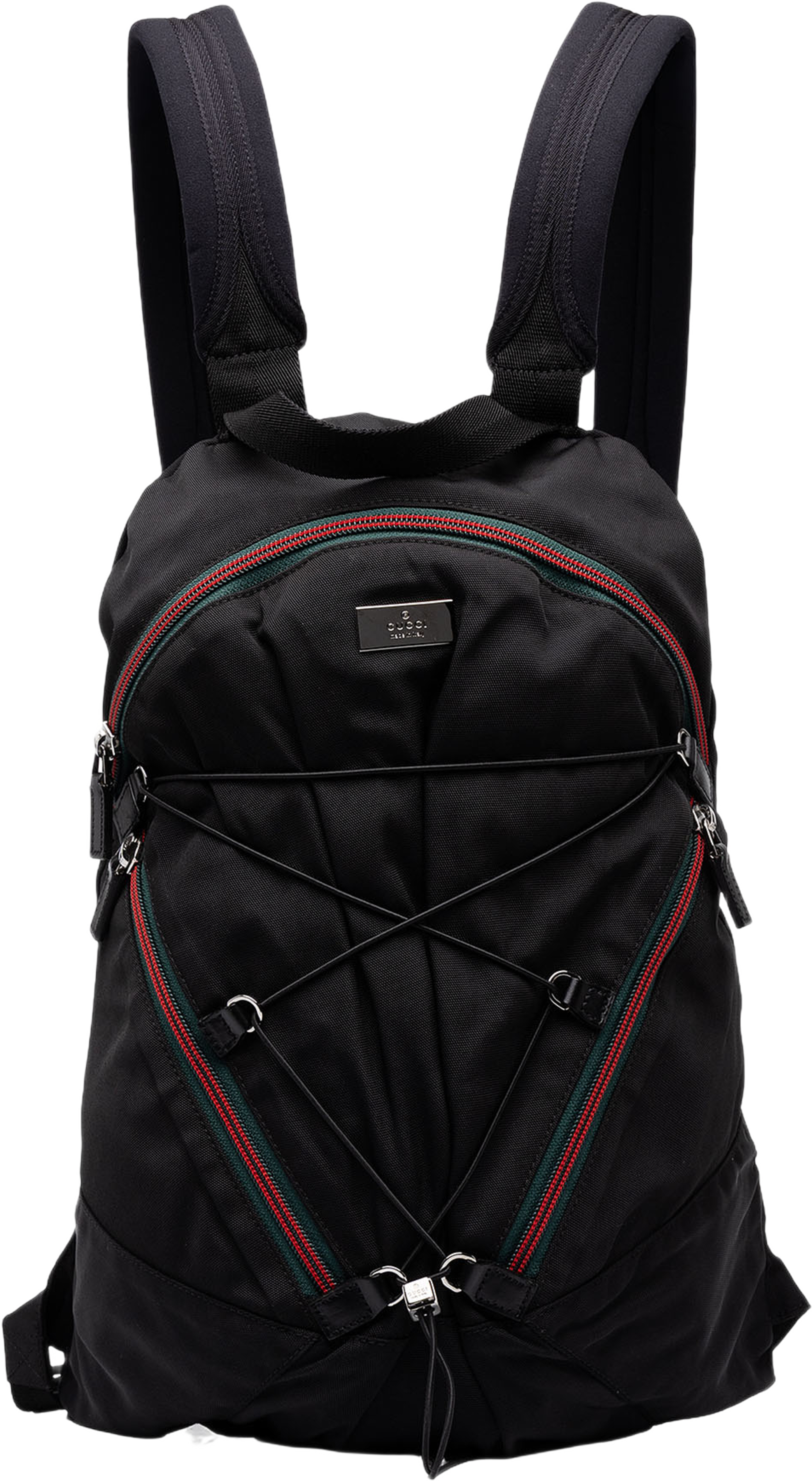 Gucci Nylon Web Backpack, från Luxclusif, i färgen svart. Klicka för att öppna bilden i stort format