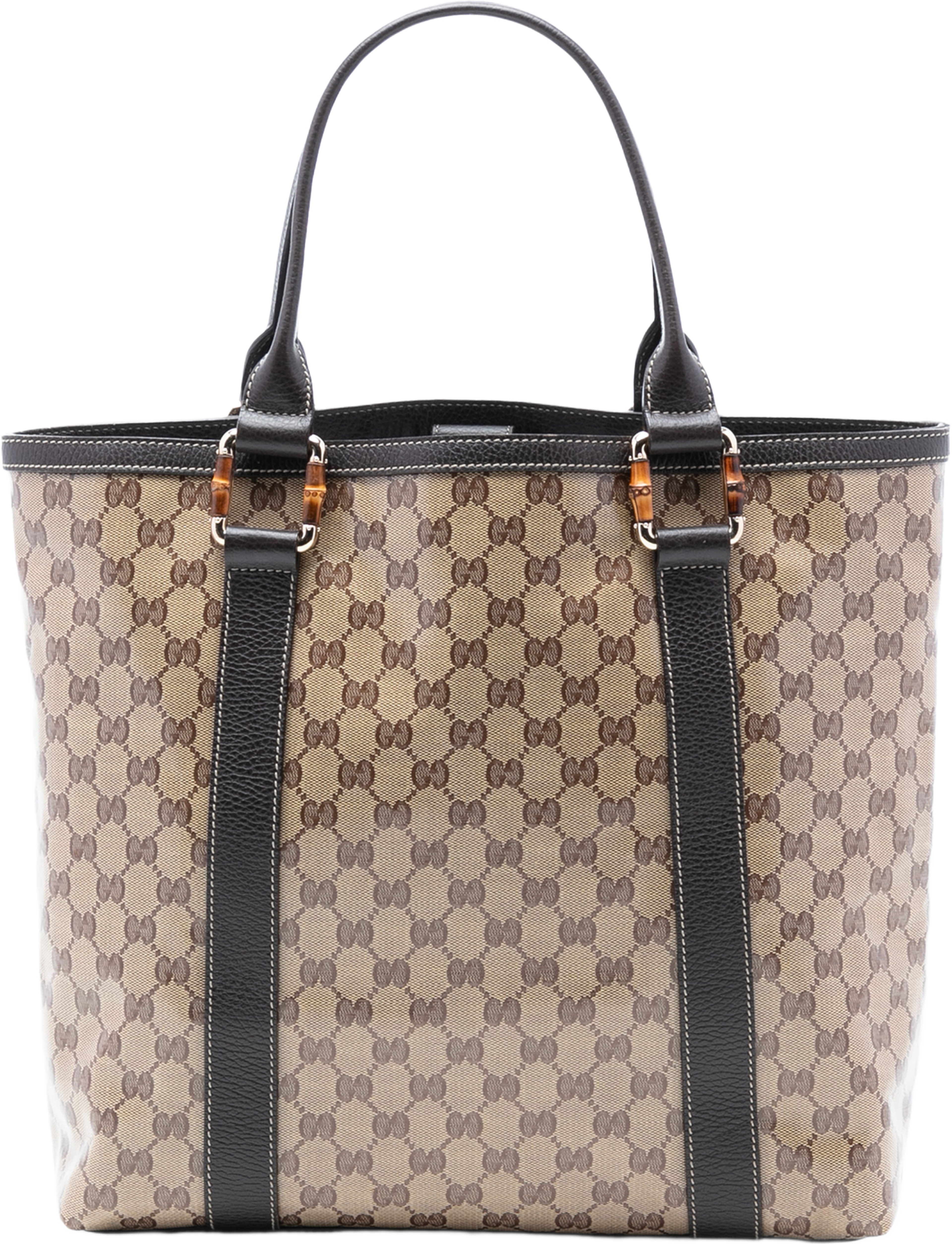 Gucci Gg Crystal Bamboo Shopper Tote, från Luxclusif, i färgen beige. Klicka för att öppna bilden i stort format