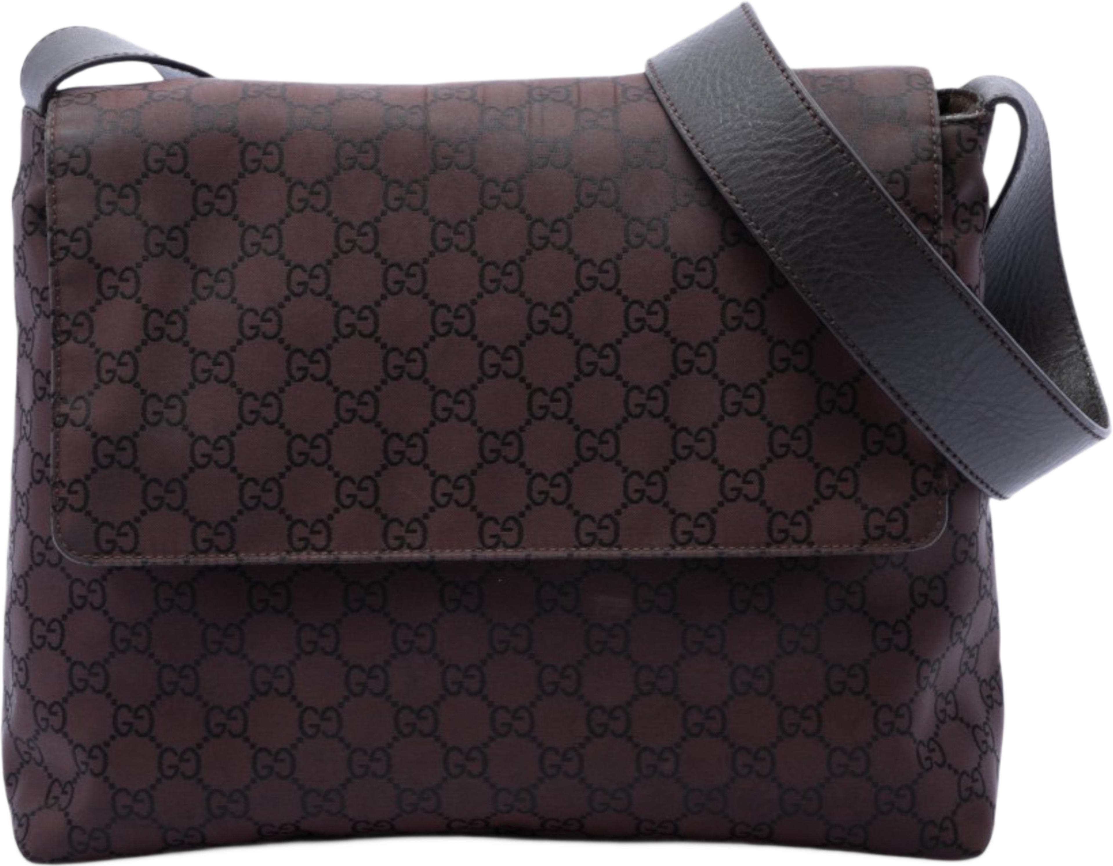 Gucci Gg Nylon Crossbody, från Luxclusif, i färgen dark brown. Klicka för att öppna bilden i stort format