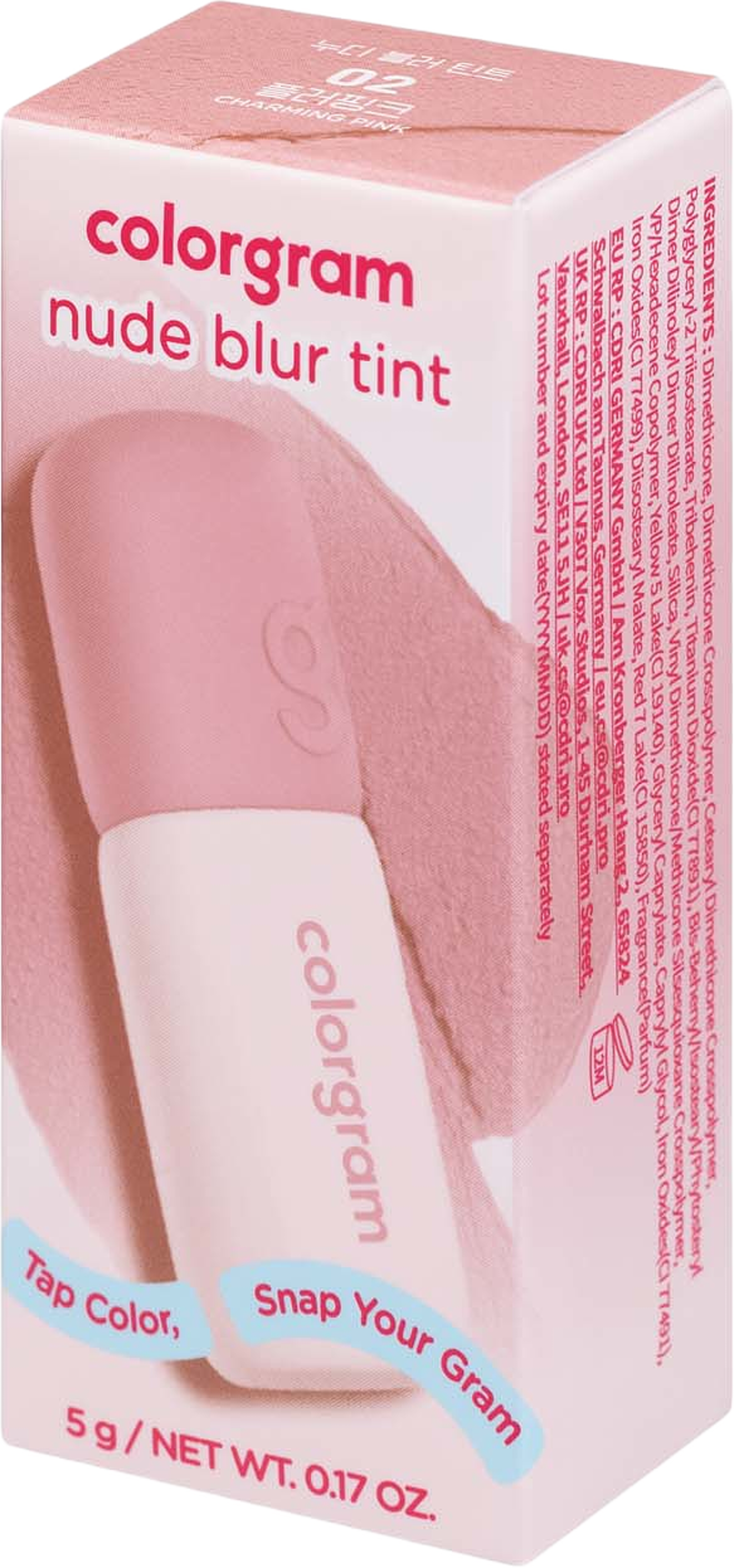 Nude Blur Tint, från Colorgram, i färgen Charming Pink. Klicka för att öppna bilden i stort format