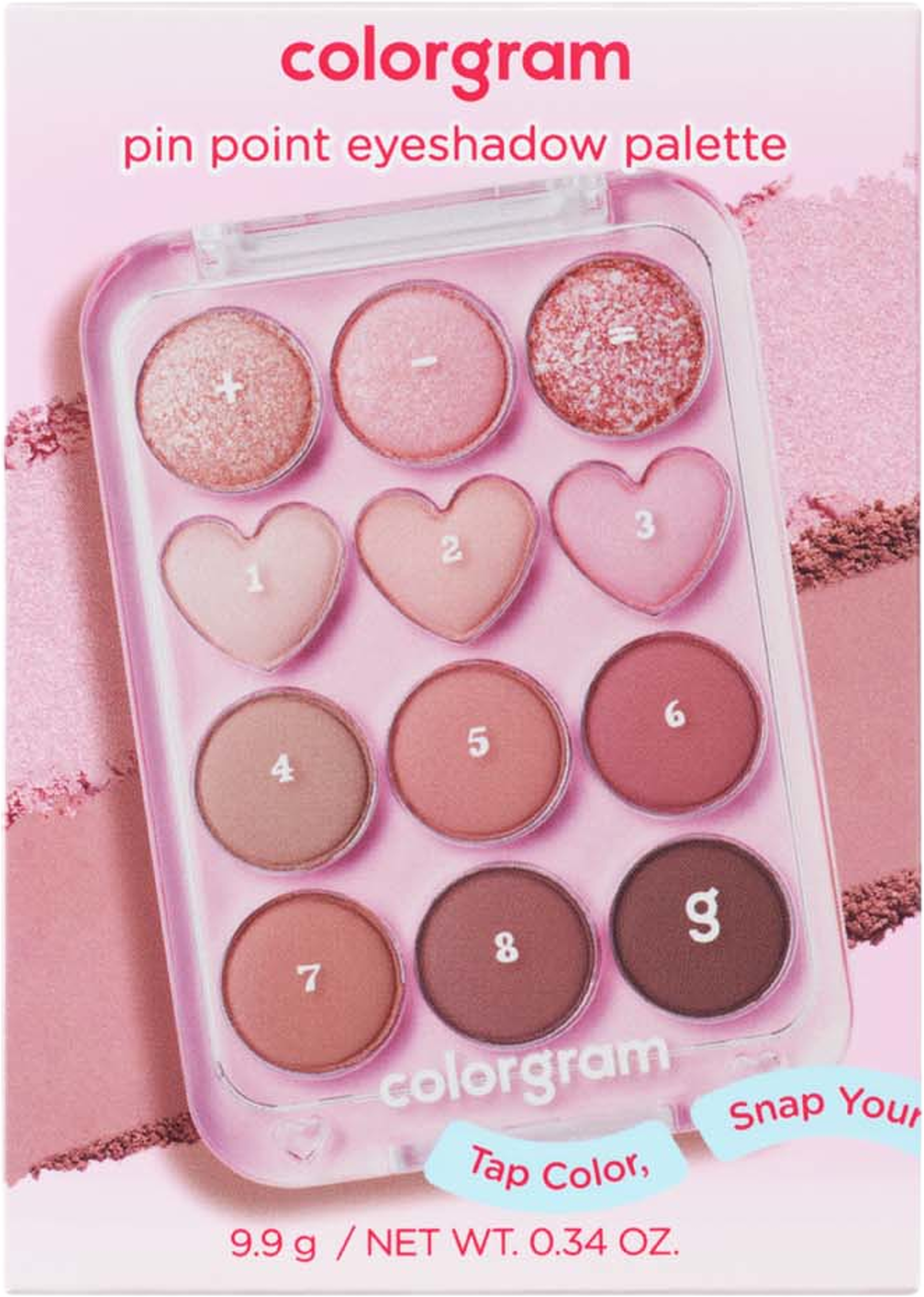 Pin Point Eyeshadow Palette, från Colorgram, i färgen Pink+mauve. Klicka för att öppna bilden i stort format