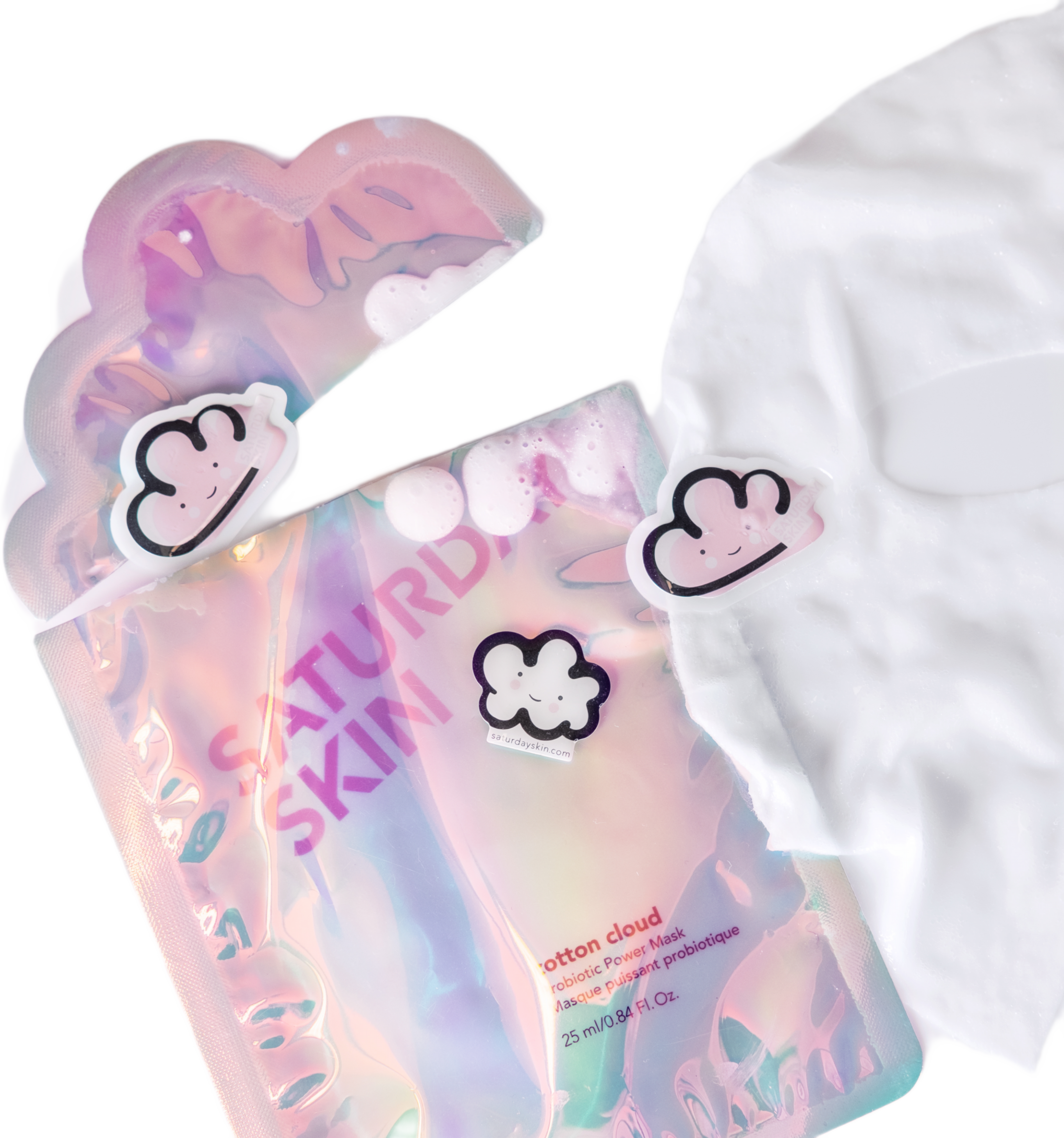 Cotton Cloud Probiotic Power Sheetmask 25ml, från Saturday Skin. Klicka för att öppna bilden i stort format