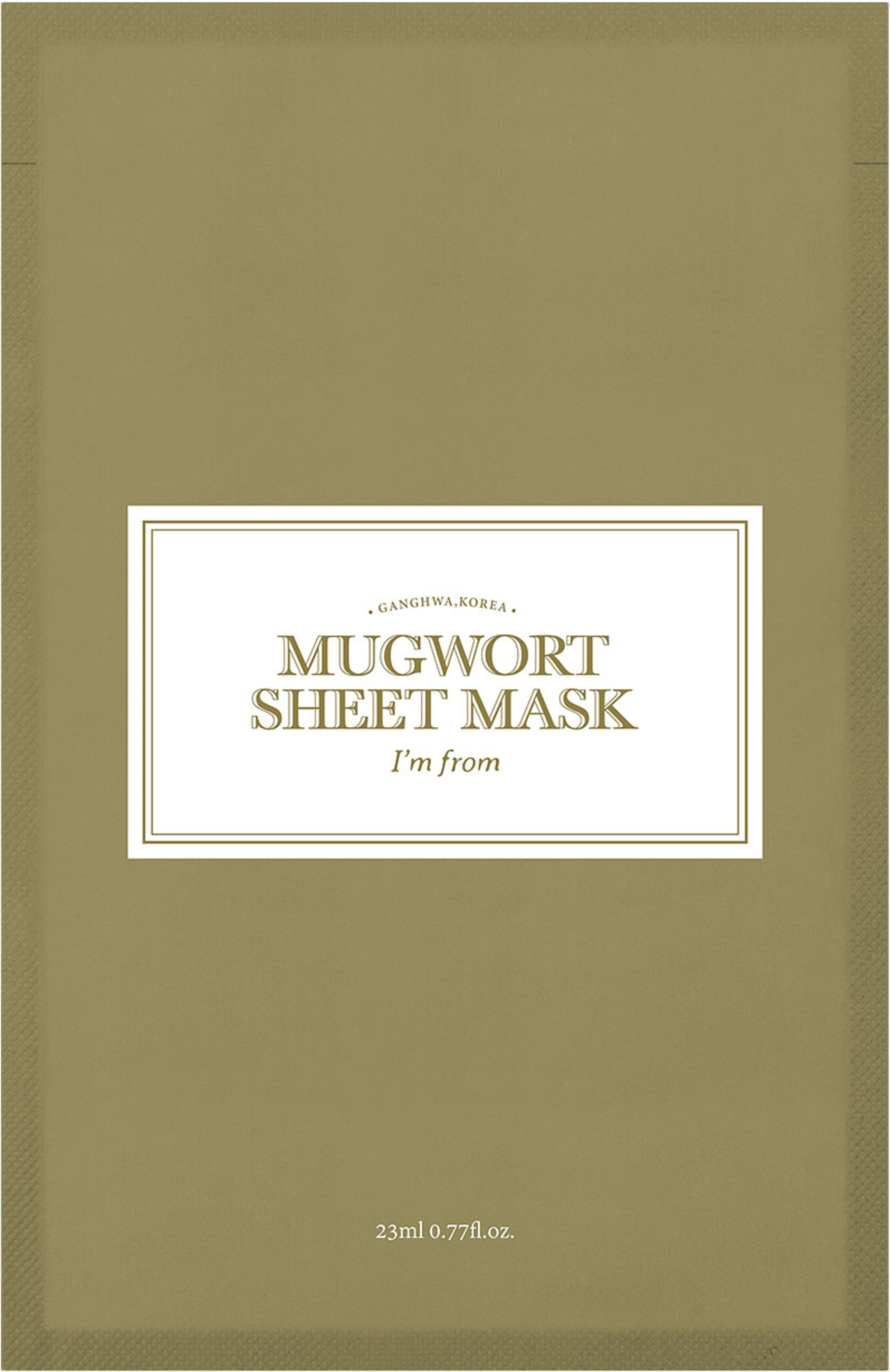 Mugwort Sheet Mask, från I'm From. Klicka för att öppna bilden i stort format