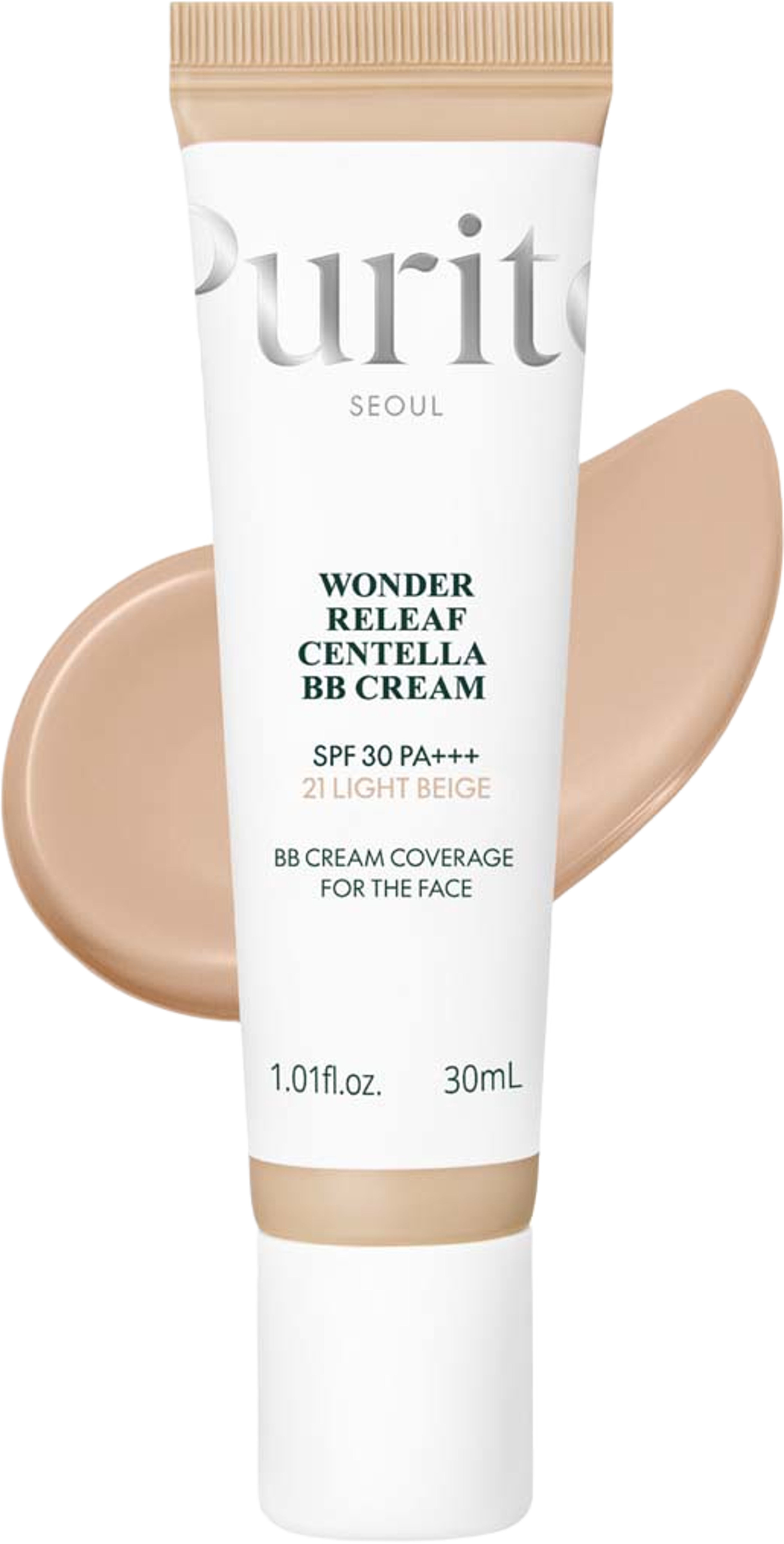 Wonder Releaf Centella BB Cream, från Purito, i färgen Light Beige. Klicka för att öppna bilden i stort format