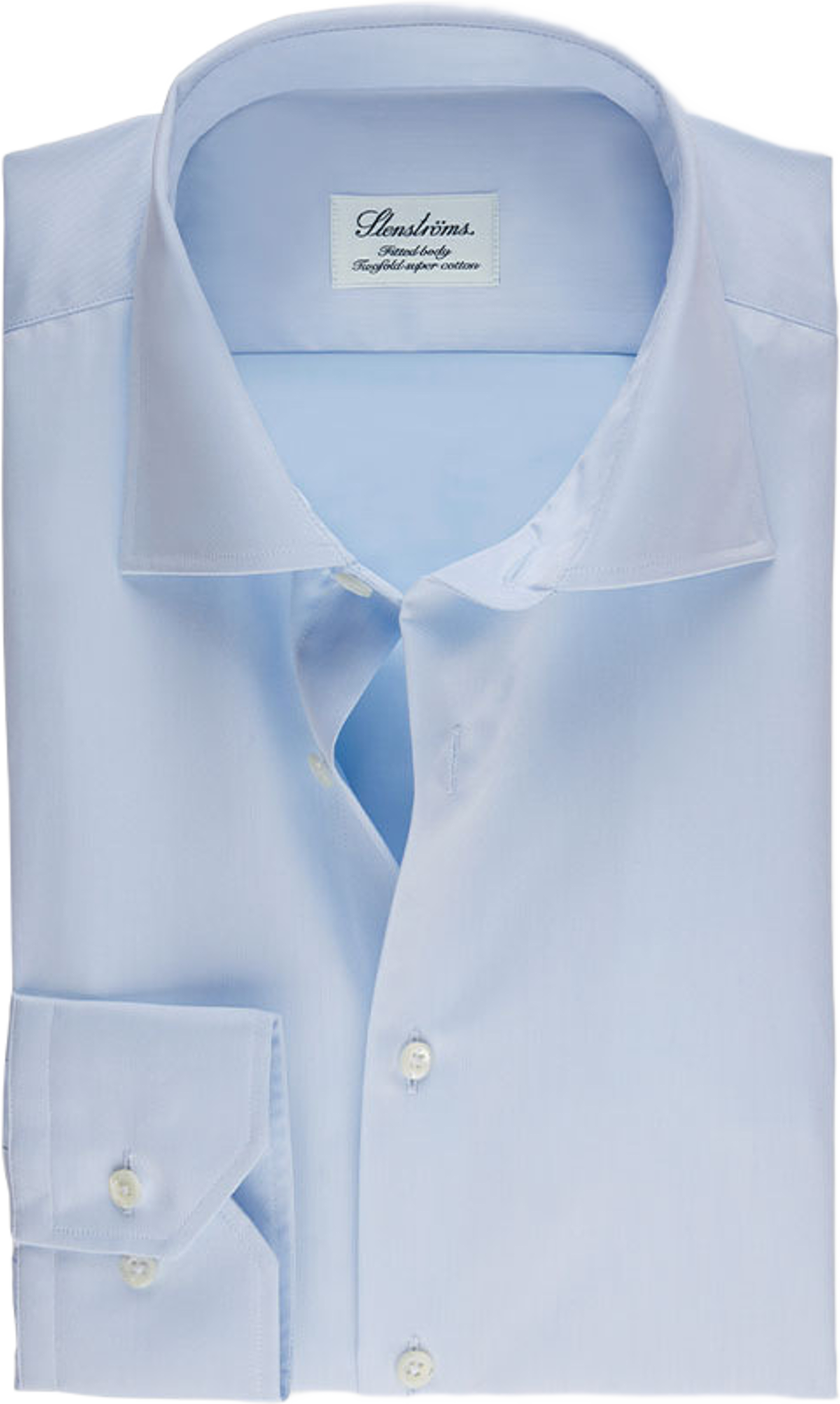 Fitted Body Shirt In Superior Twil lLight Blue