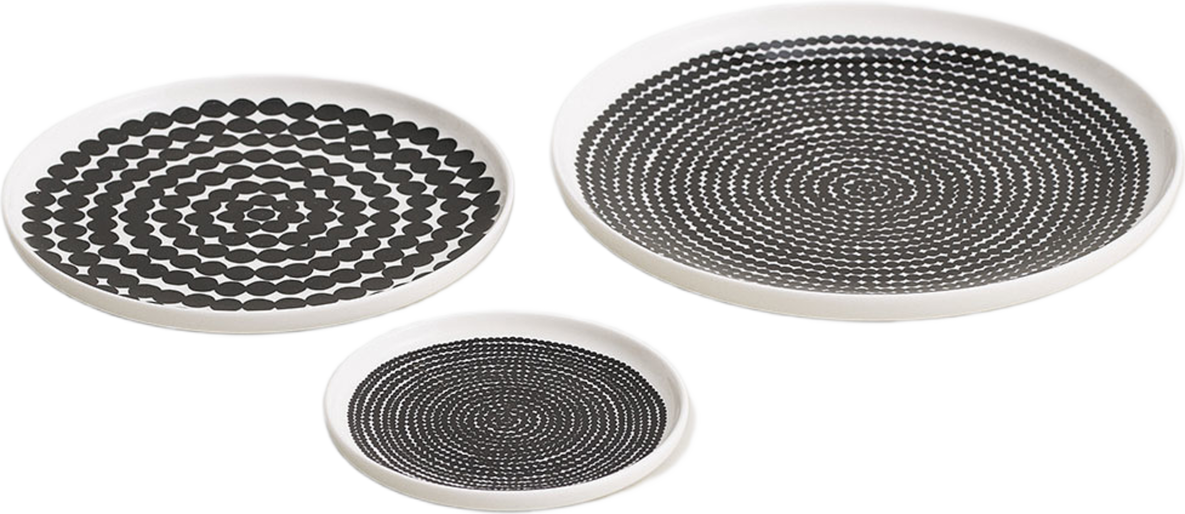 Siirtolapuutarha Plate 20cm, från Marimekko, i färgen White, Black. Klicka för att öppna bilden i stort format