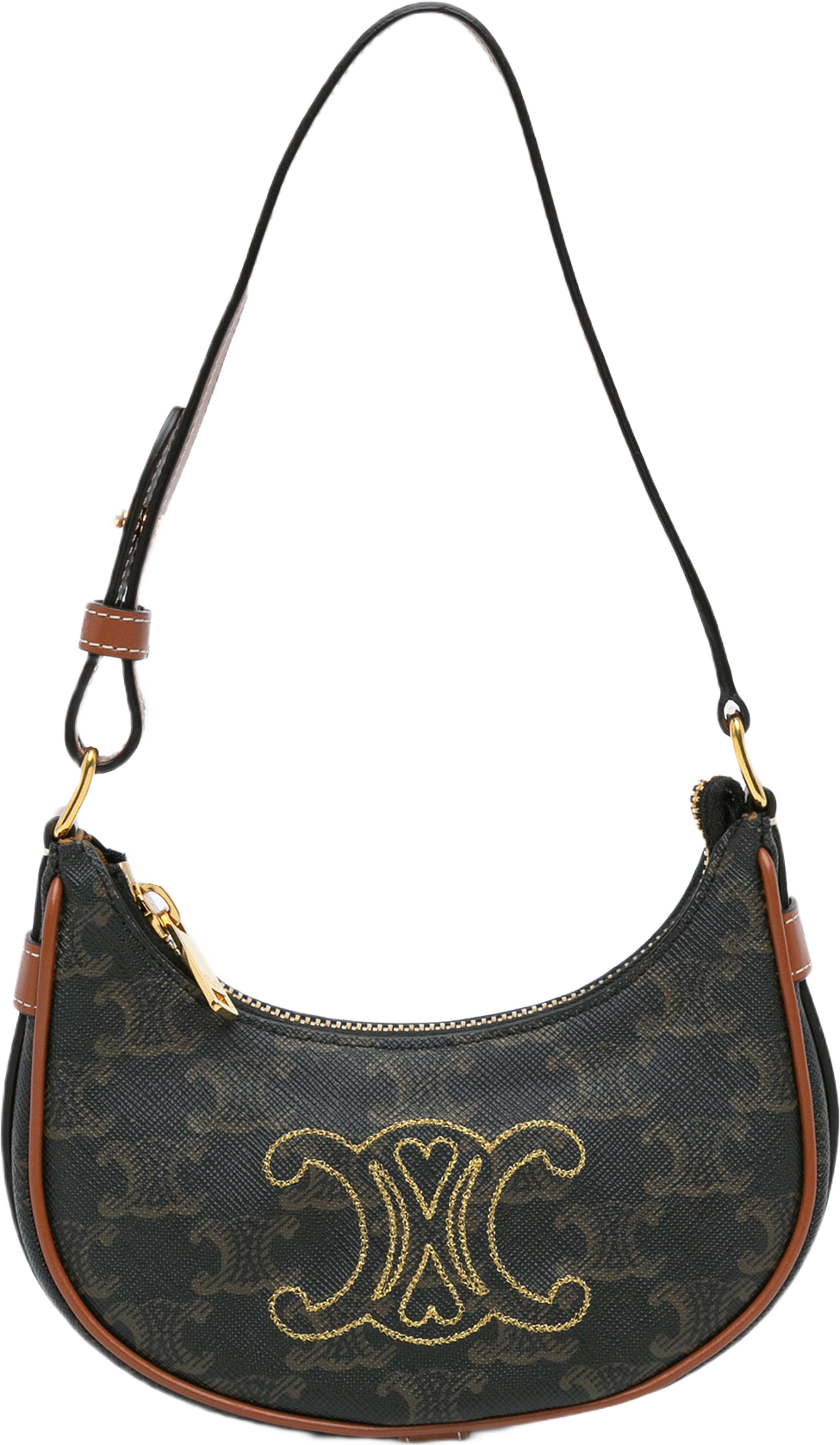 Celine Mini Triomphe Coated Canvas Ava Shoulder Bag