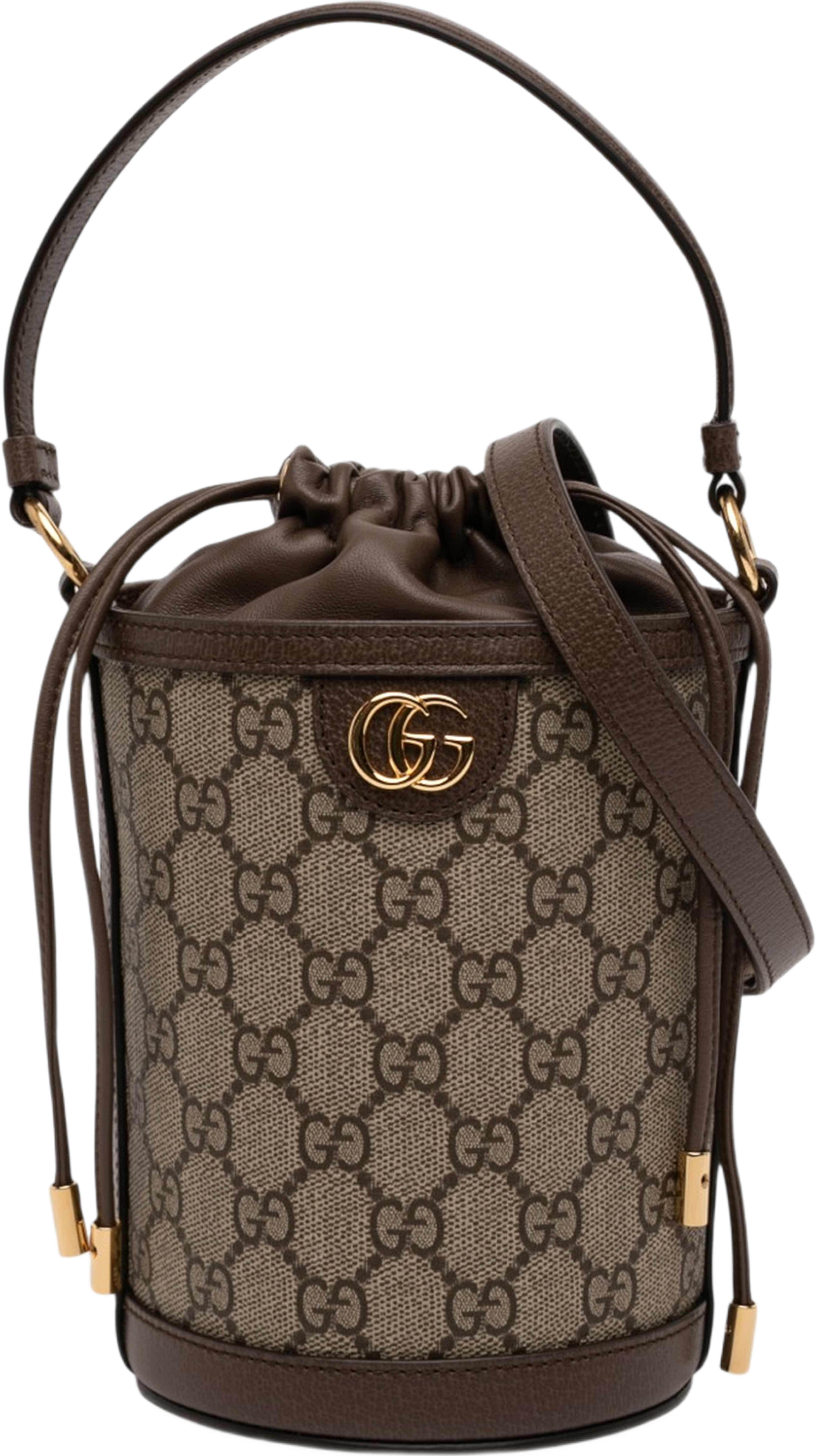 Gucci Mini Gg Supreme Ophidia Bucket Bag, från Luxclusif, i färgen beige. Klicka för att öppna bilden i stort format