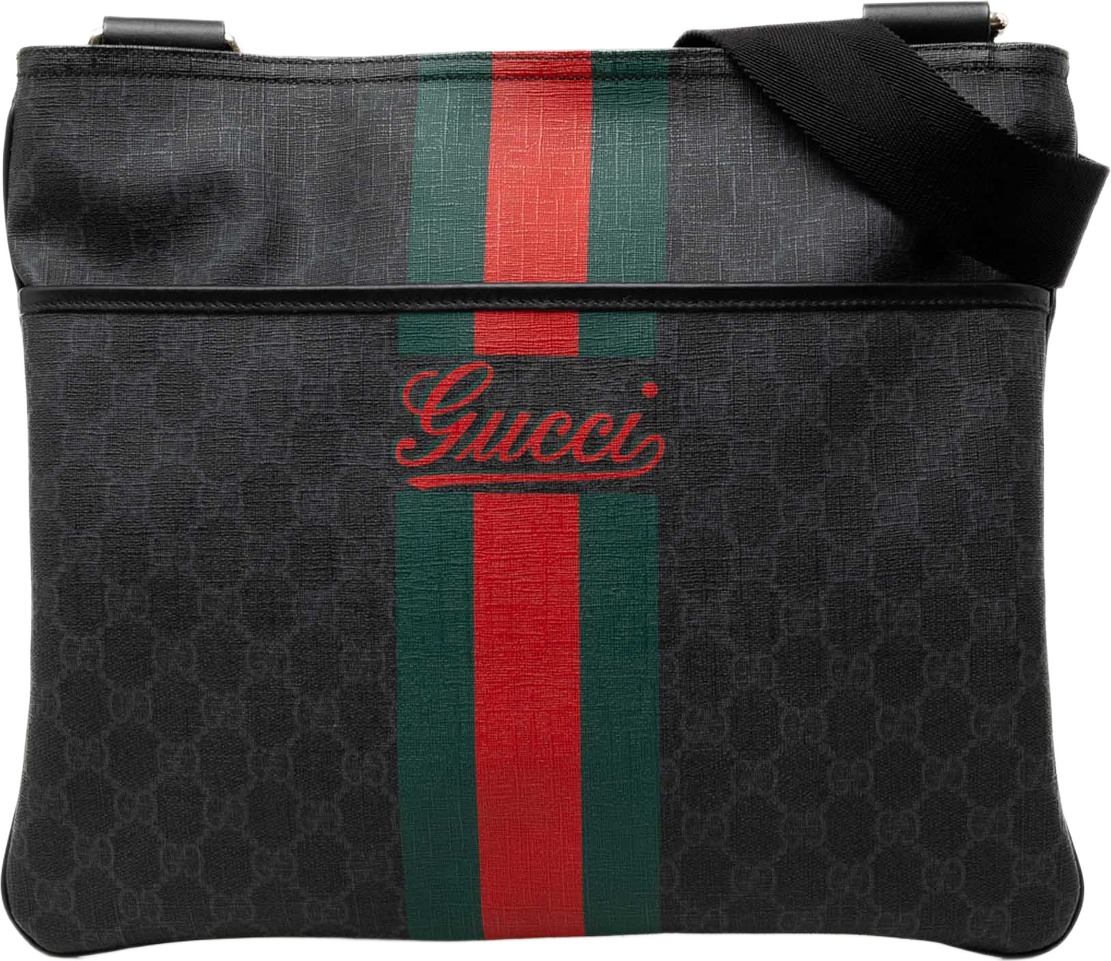 Gucci Gg Supreme Web Crossbody, från Luxclusif, i färgen grå. Klicka för att öppna bilden i stort format