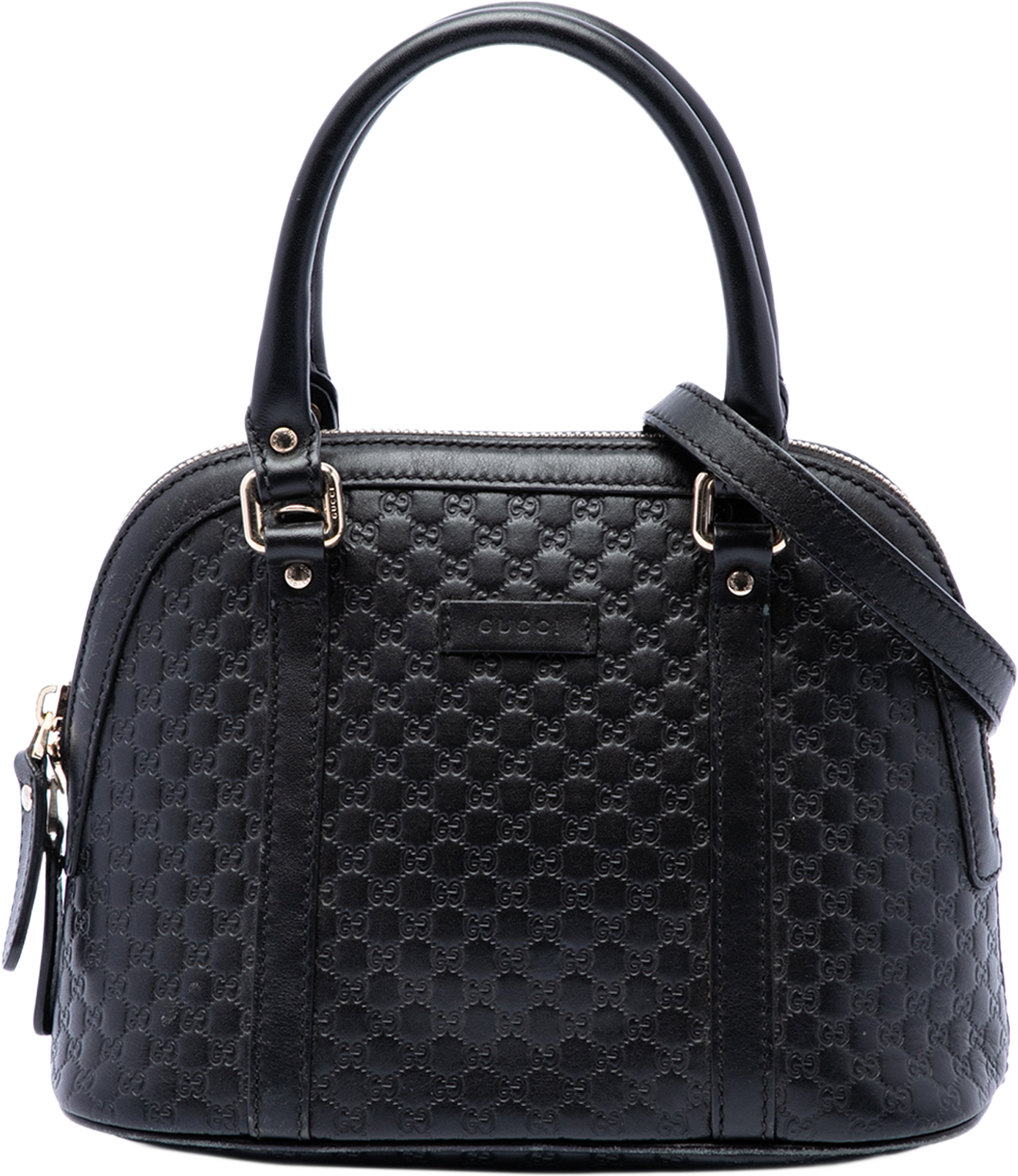 Gucci Mini Microguccissima Dome Satchel, från Luxclusif, i färgen svart. Klicka för att öppna bilden i stort format