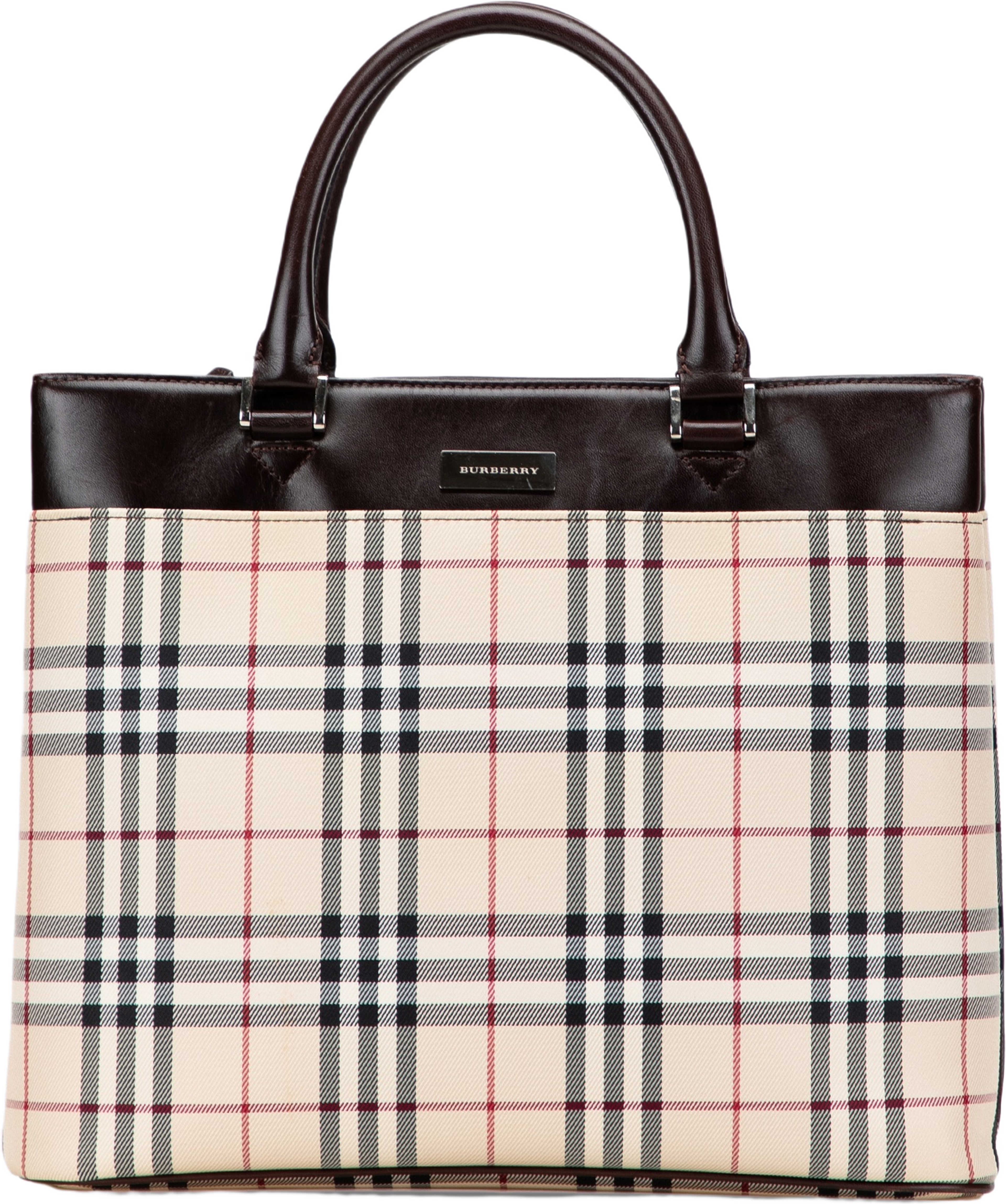 Burberry House Check Canvas Tote, från Luxclusif, i färgen beige. Klicka för att öppna bilden i stort format