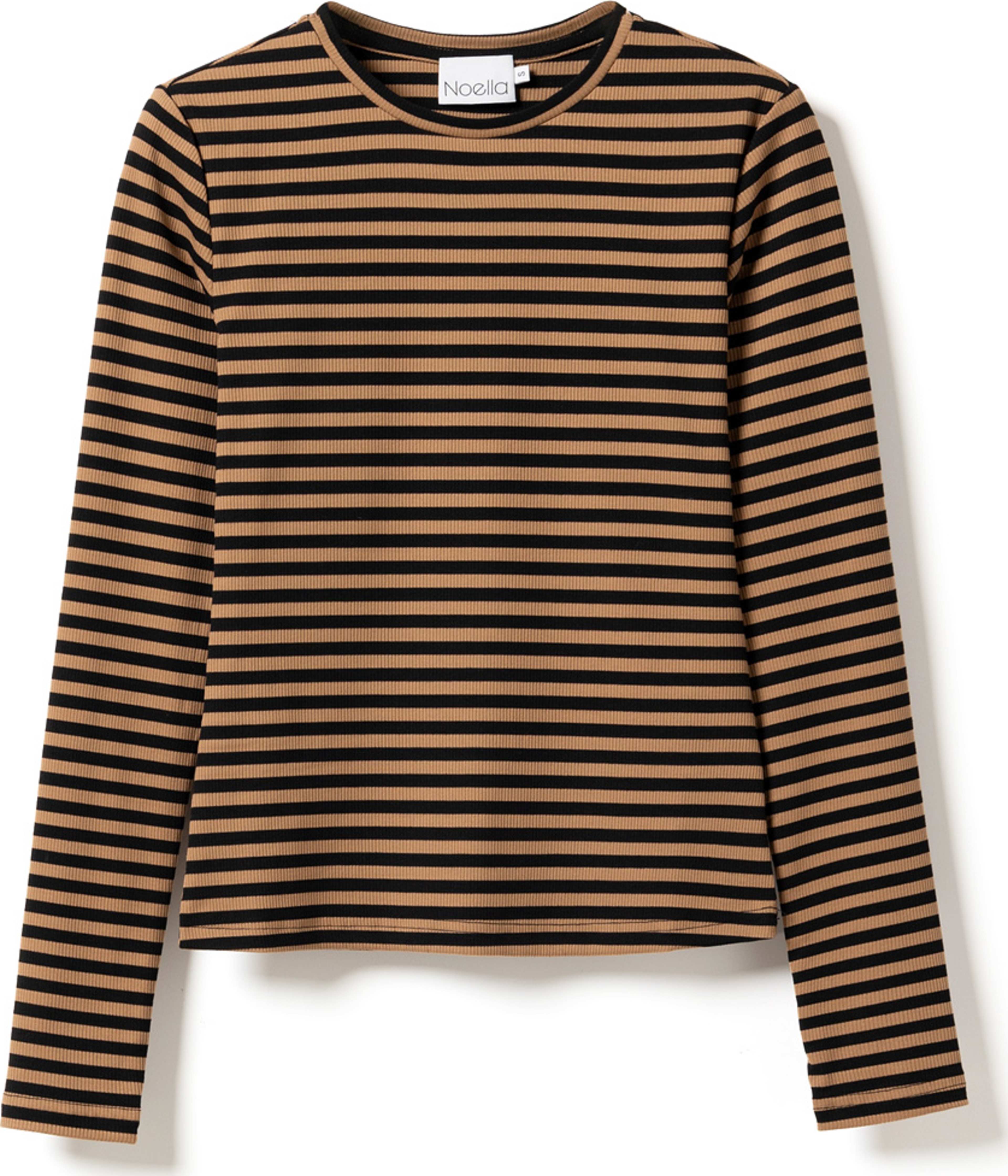 Luana Top - Dark Sand Black Stripe, från Noella, i färgen dark sand black stripe. Klicka för att öppna bilden i stort format