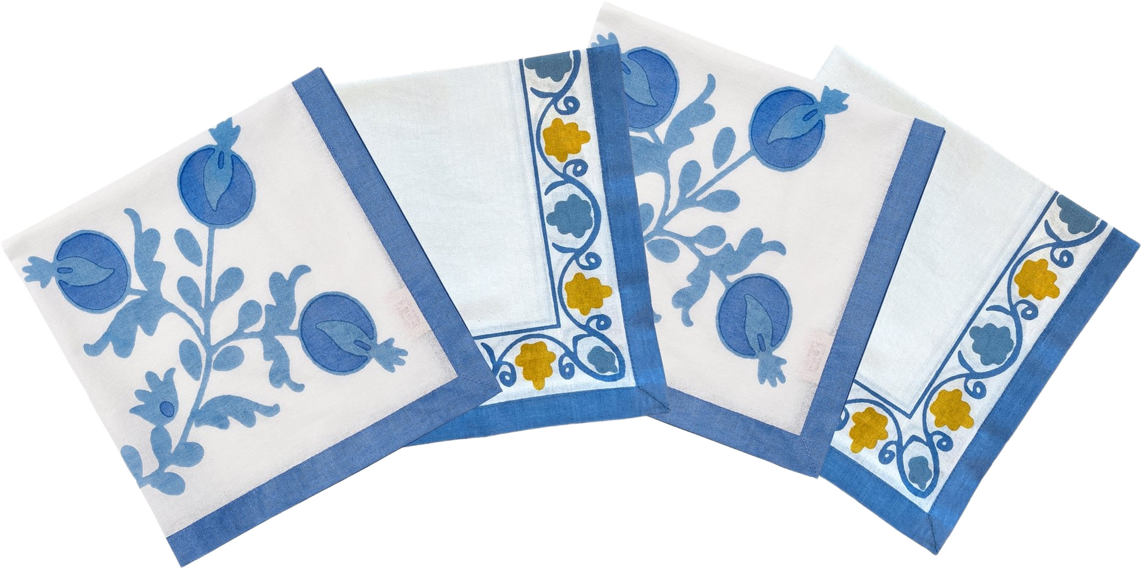Suzani Servett 4-pack - 45x45 Cm, från Pick A Poppy, i färgen blue. Klicka för att öppna bilden i stort format