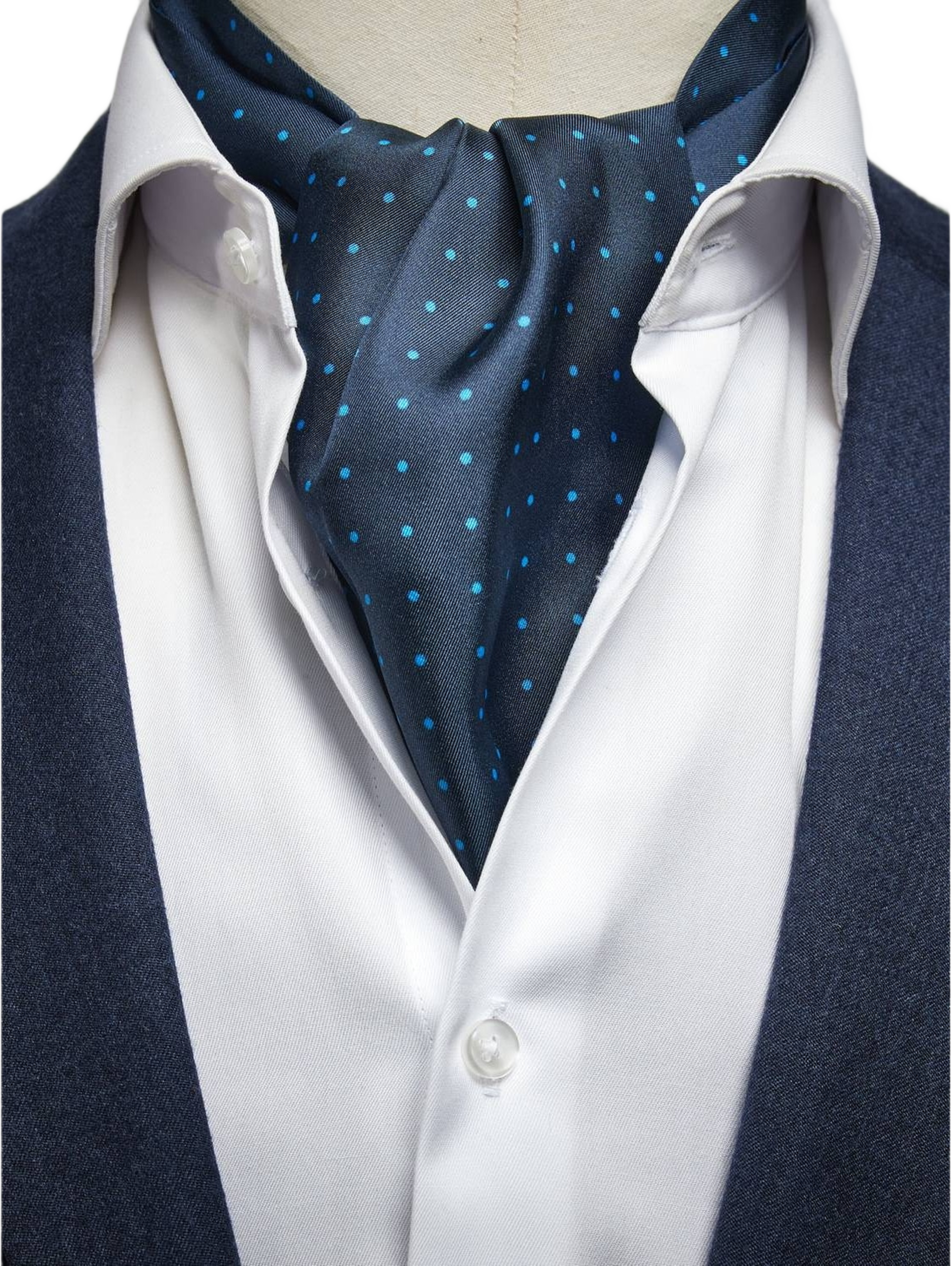 Silk Double Pointed Ascot Dot