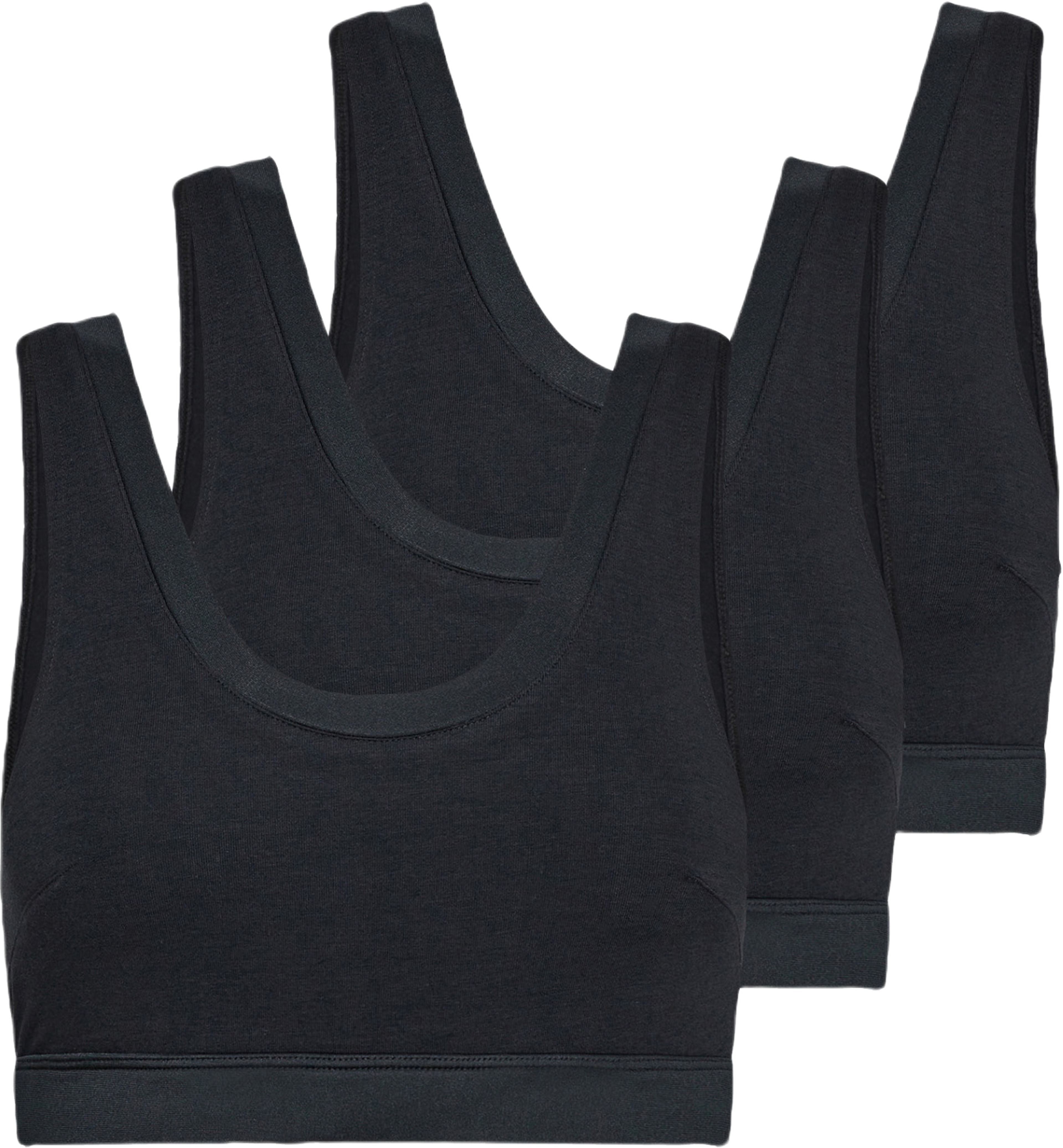 Ekologisk Bambuviskos, 3-pack Bh Top, Svart