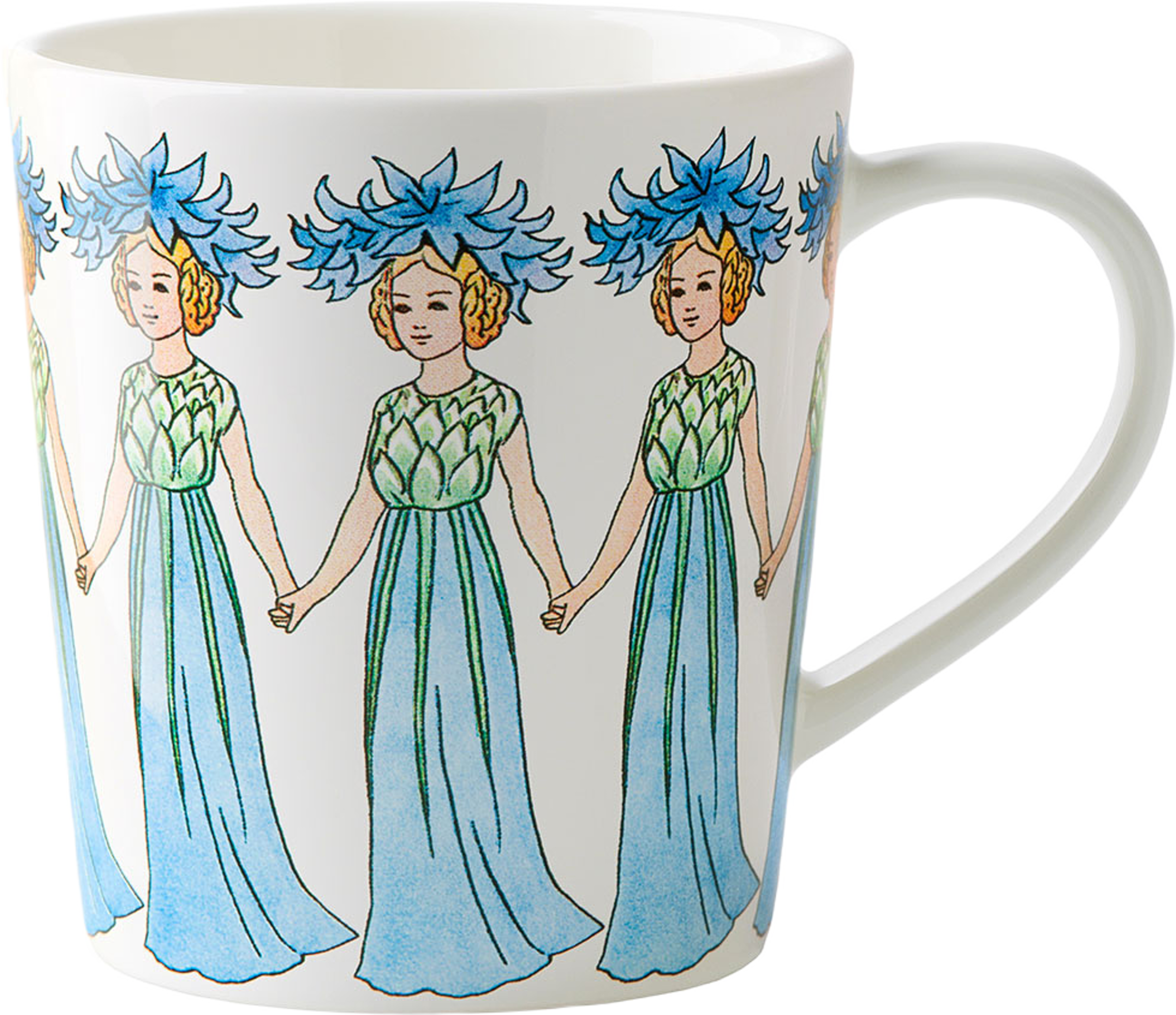 Elsa Beskow Mugg 40 cl with handle Cornflower