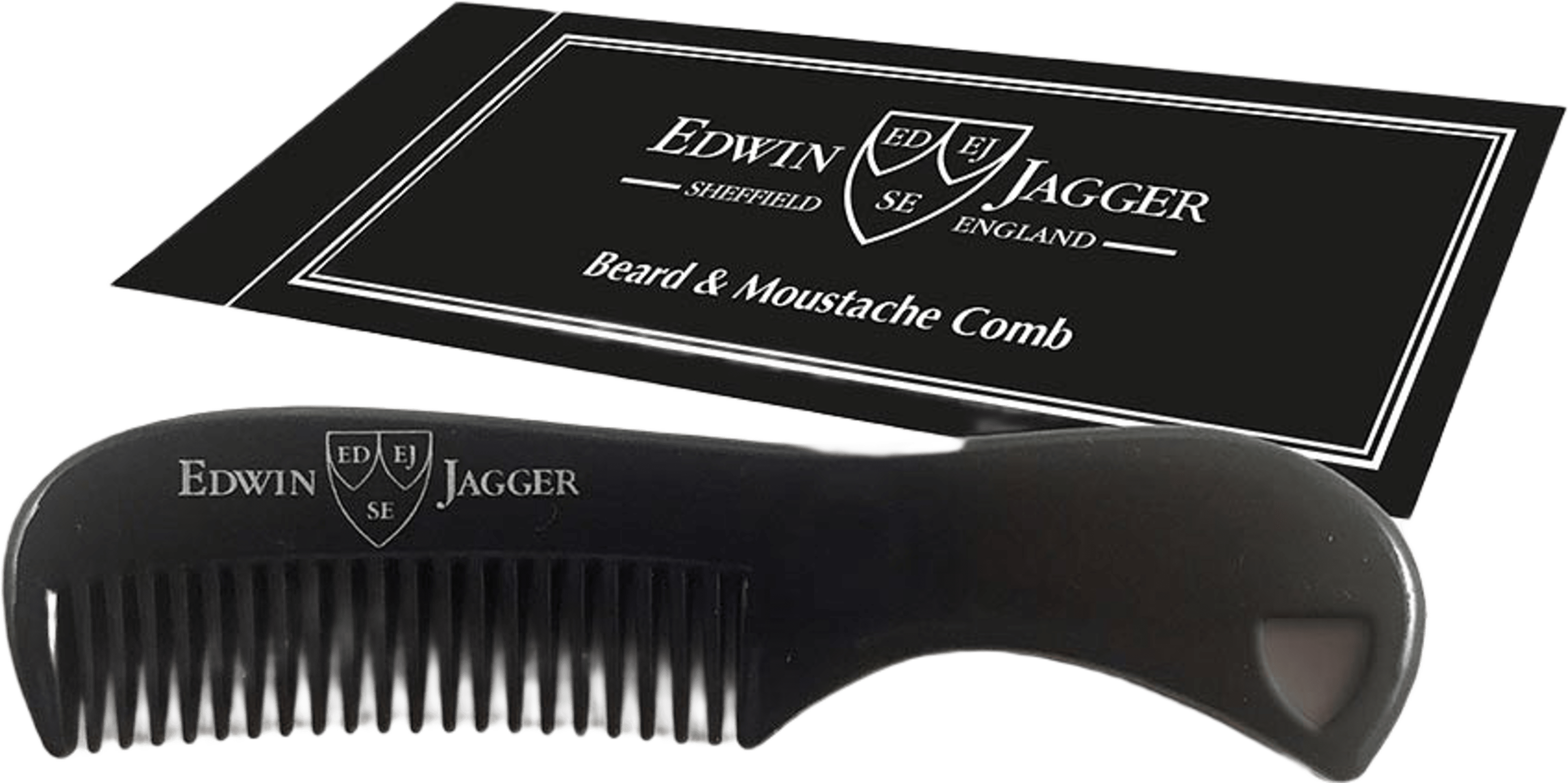 Beard & Moustache Comb, från Edwin Jagger, i färgen Black. Klicka för att öppna bilden i stort format