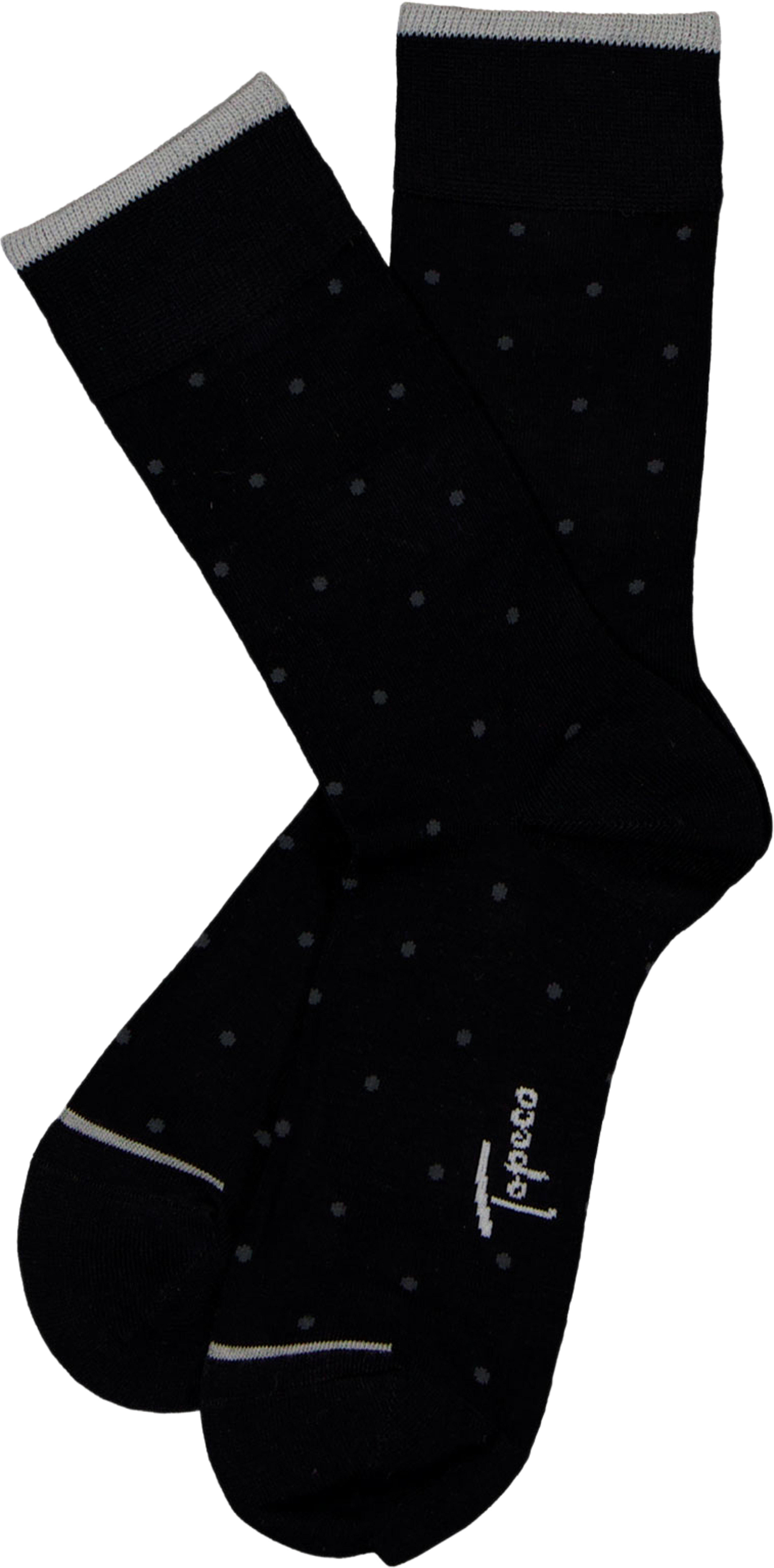 Bambustrumpa Dots, från Topeco, i färgen Black. Klicka för att öppna bilden i stort format