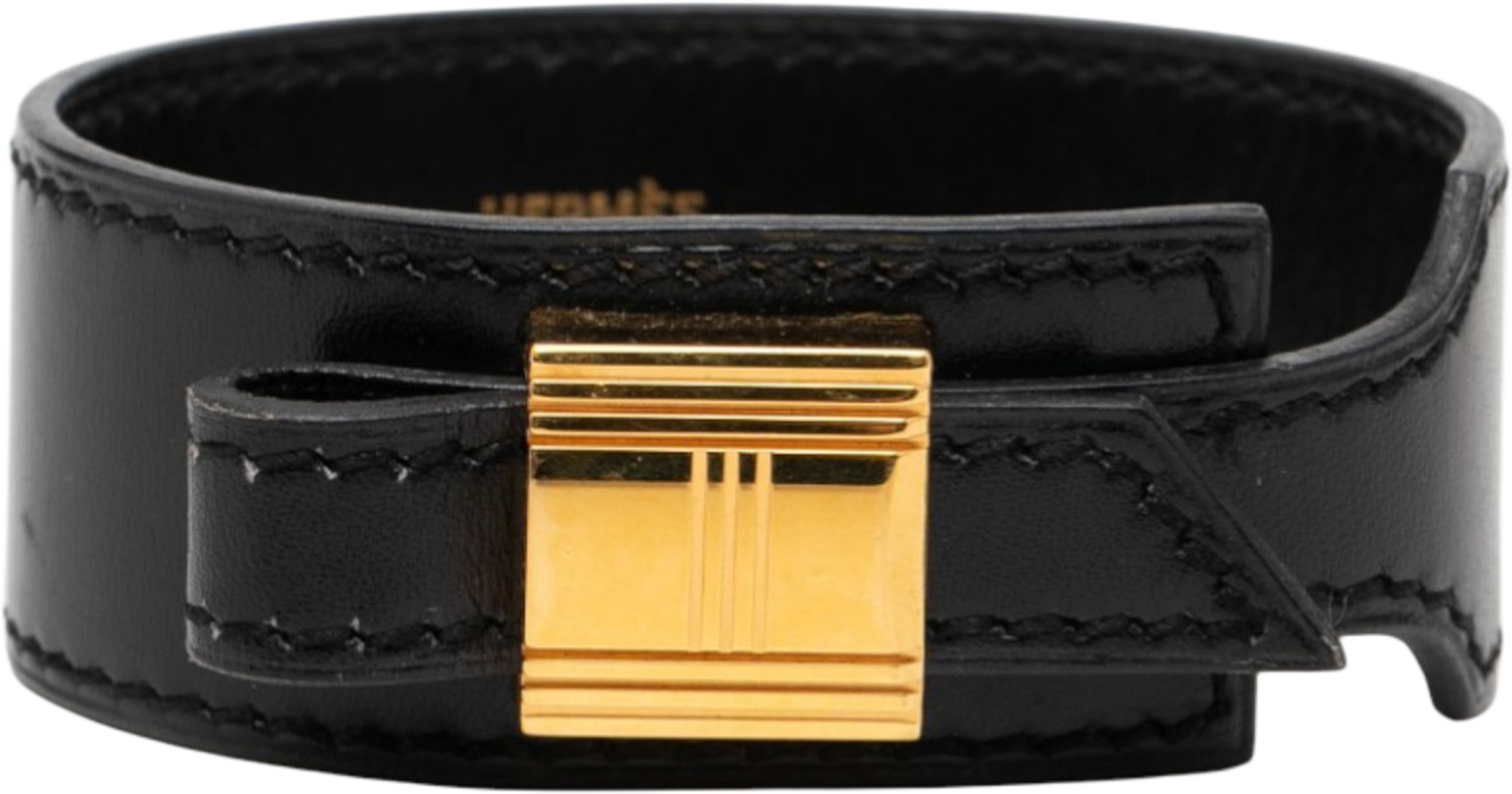 Hermès Leather Artemis Bracelet, från Luxclusif, i färgen black. Klicka för att öppna bilden i stort format
