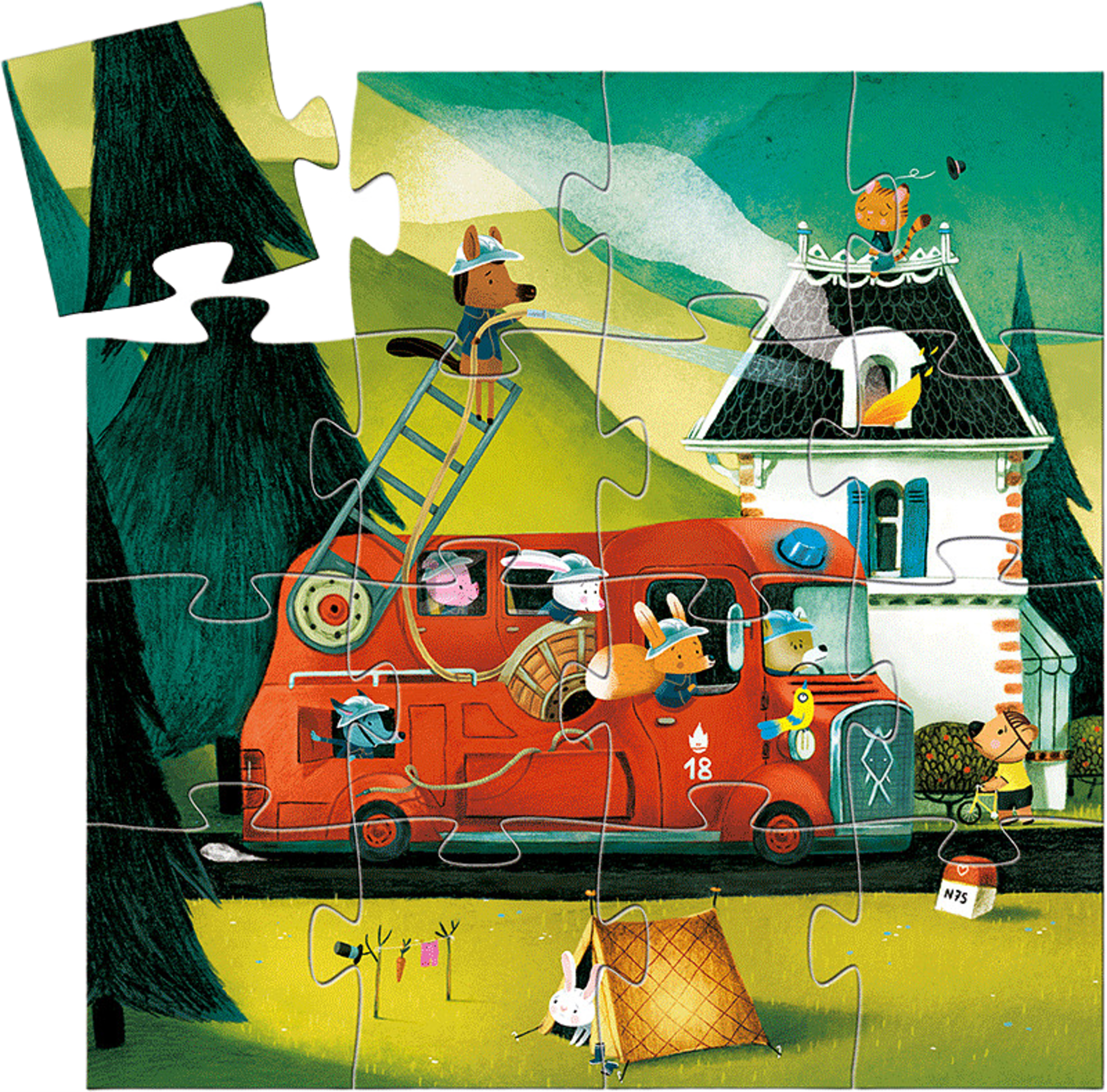 Siluettepussel, Fire truck