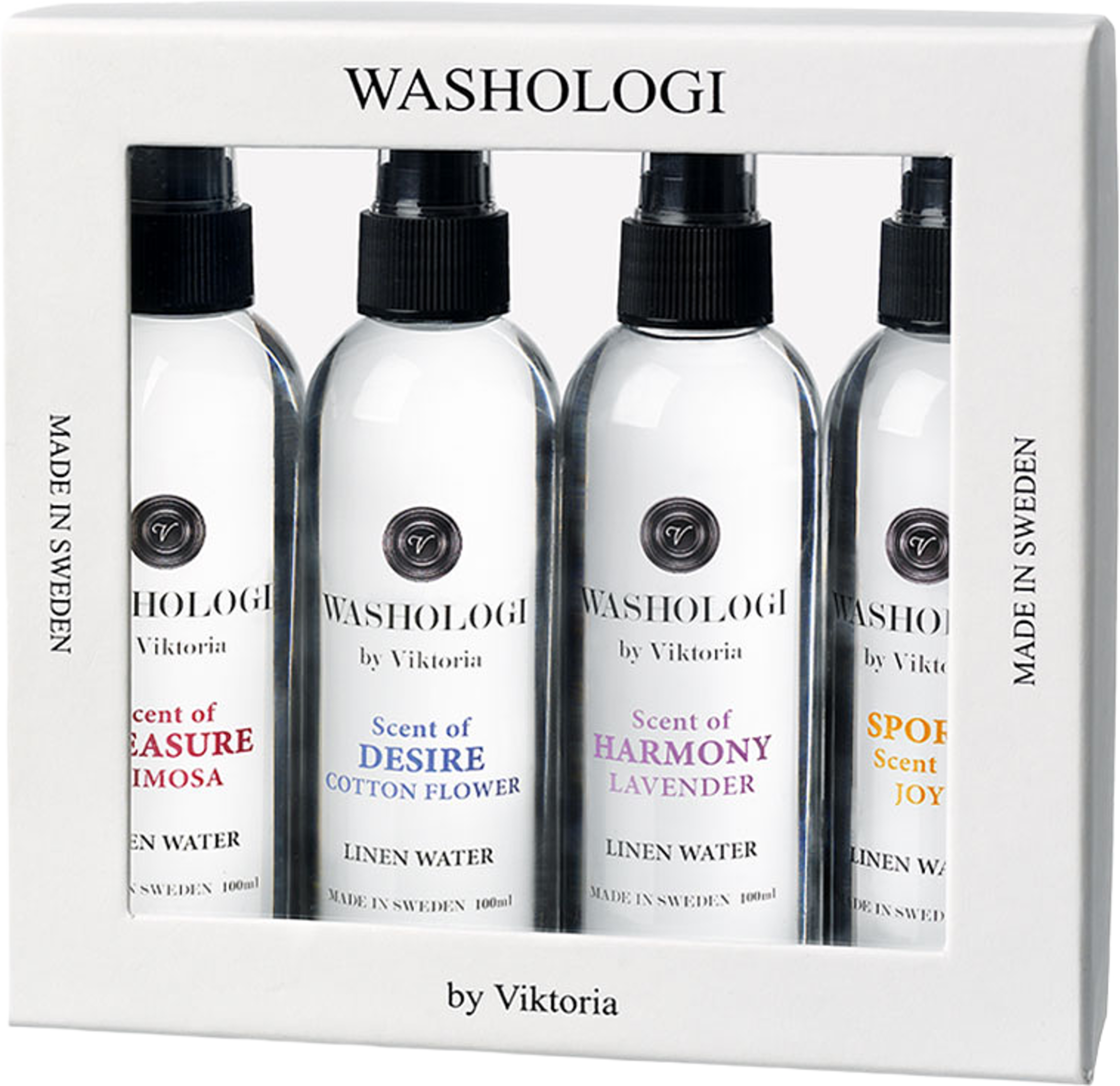 Linnevatten Presentbox: Desire, Harmony, Pleasure & Sport 4x100 ml