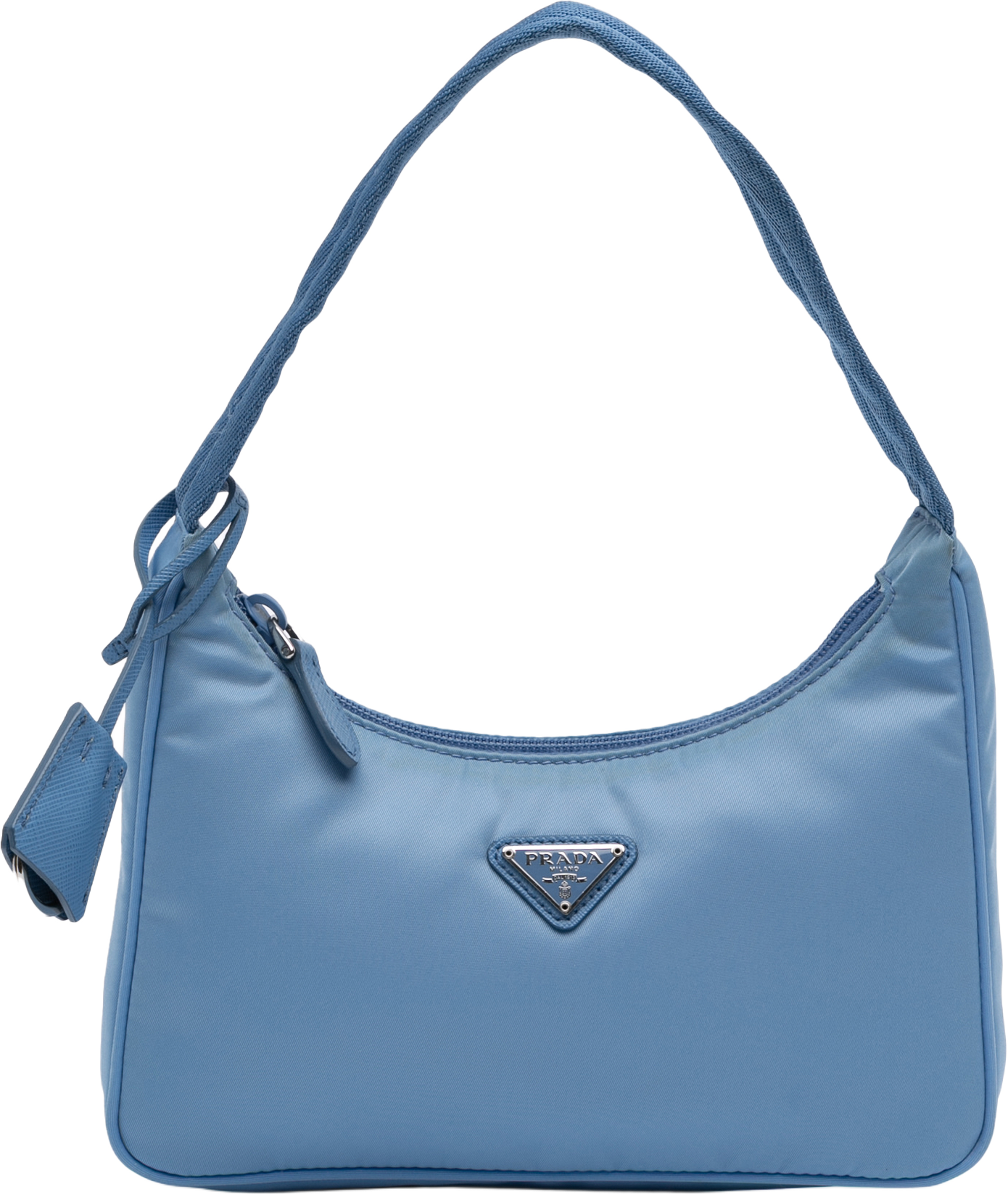 Prada Mini Tessuto Re Edition 2000 Shoulder Bag, från Luxclusif, i färgen blue. Klicka för att öppna bilden i stort format
