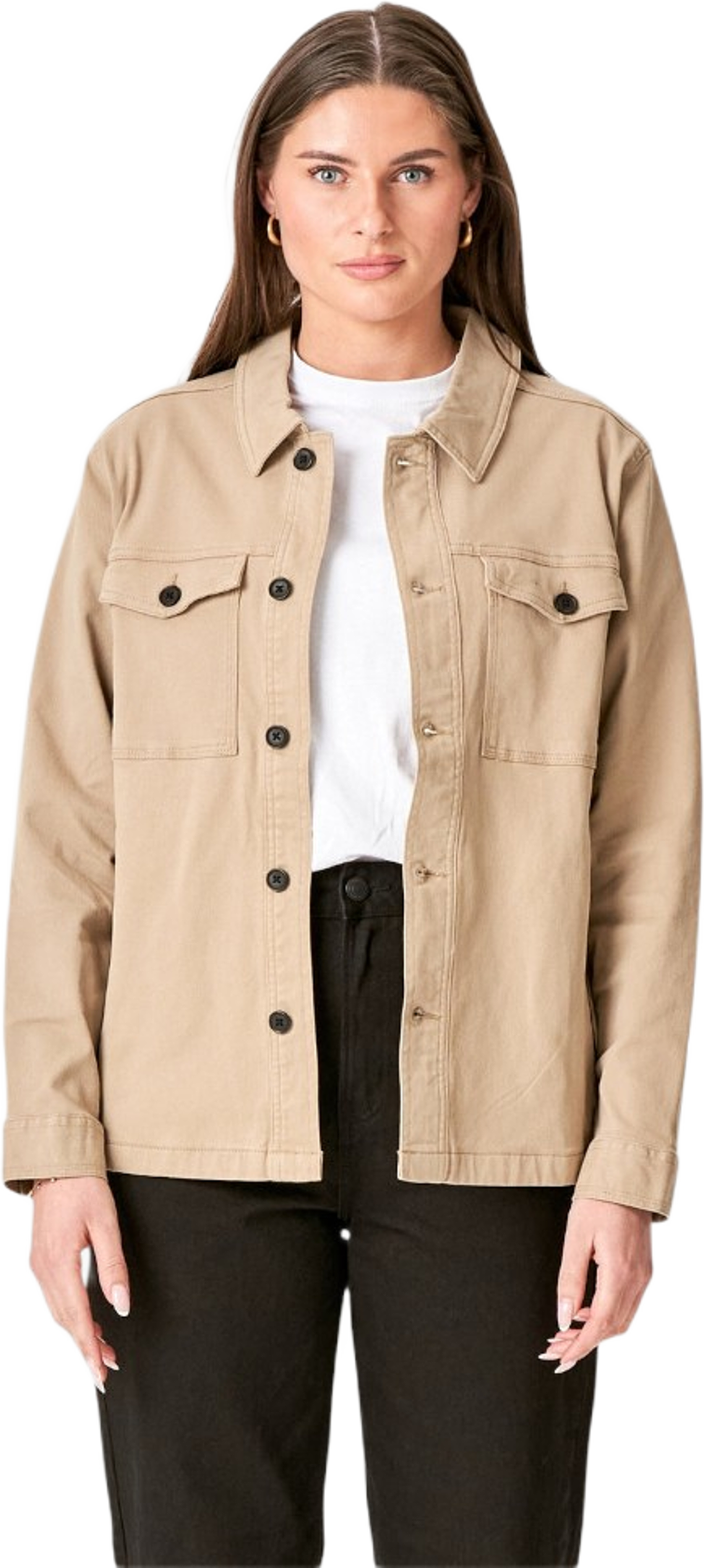 Twill Overshirt, från TeeShoppen, i färgen beige. Klicka för att öppna bilden i stort format