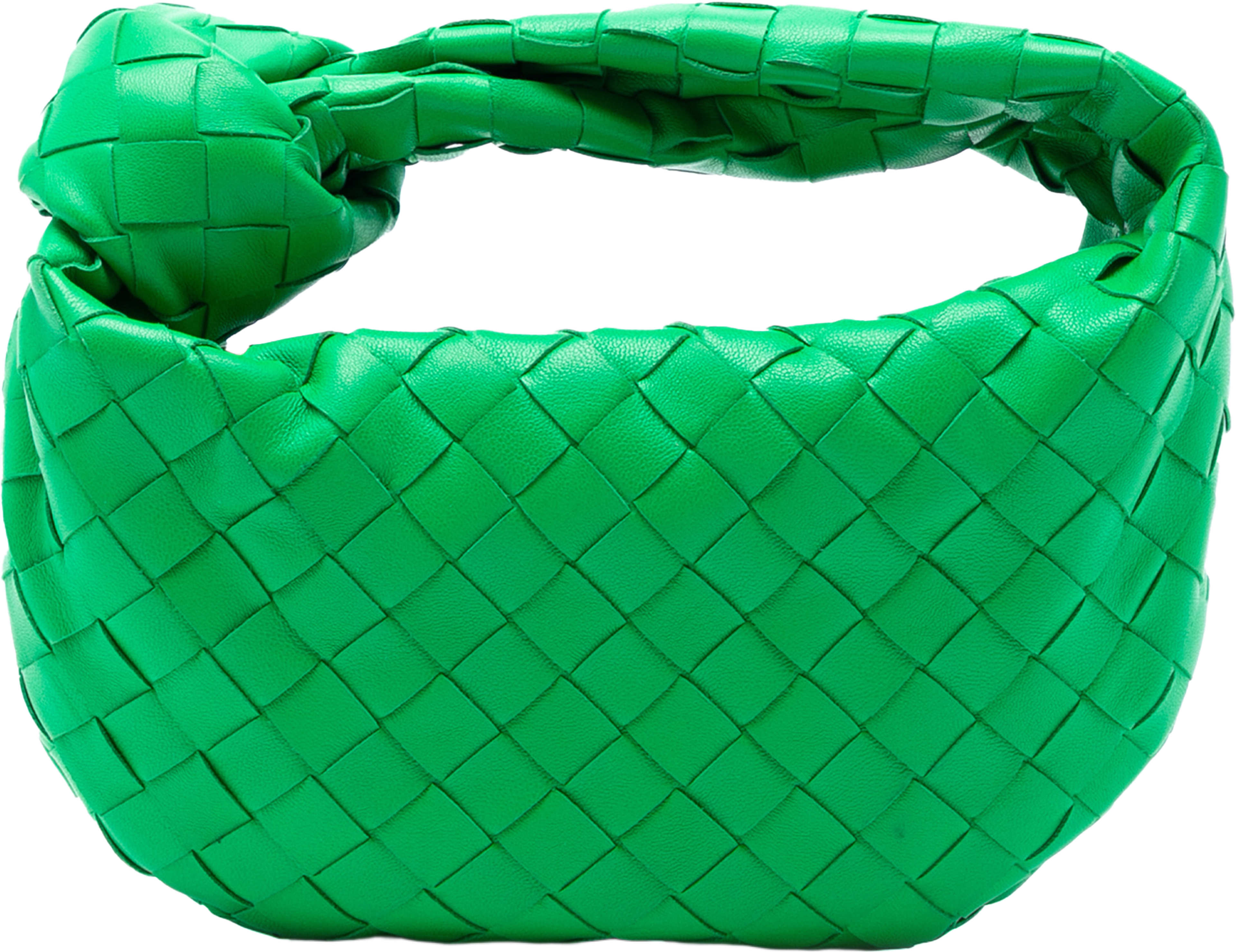 Bottega Veneta Mini Nappa Intrecciato Jodie, från Luxclusif, i färgen green. Klicka för att öppna bilden i stort format