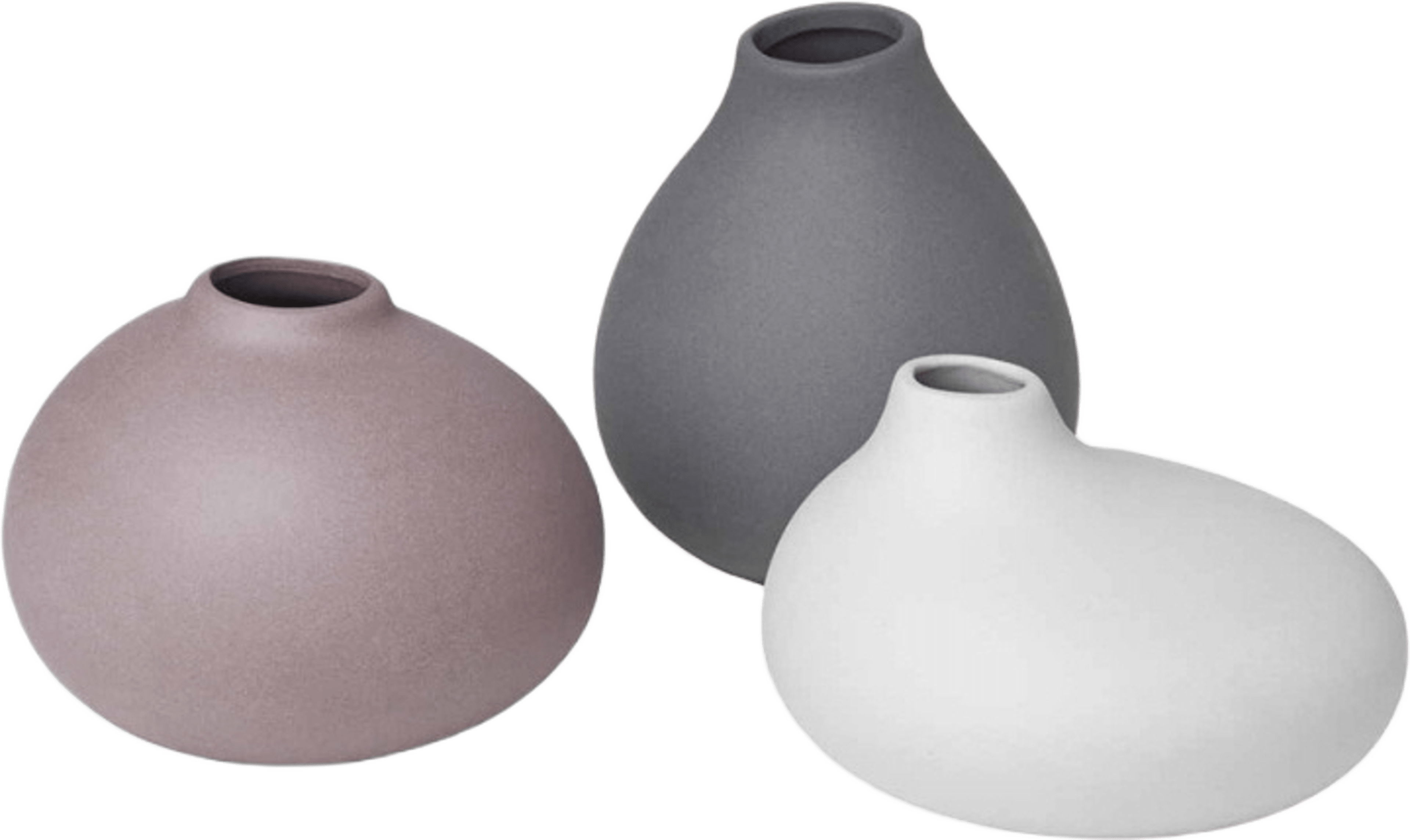 NONA Set med 3 Vaser - Pewter, Micro Chip, Bark