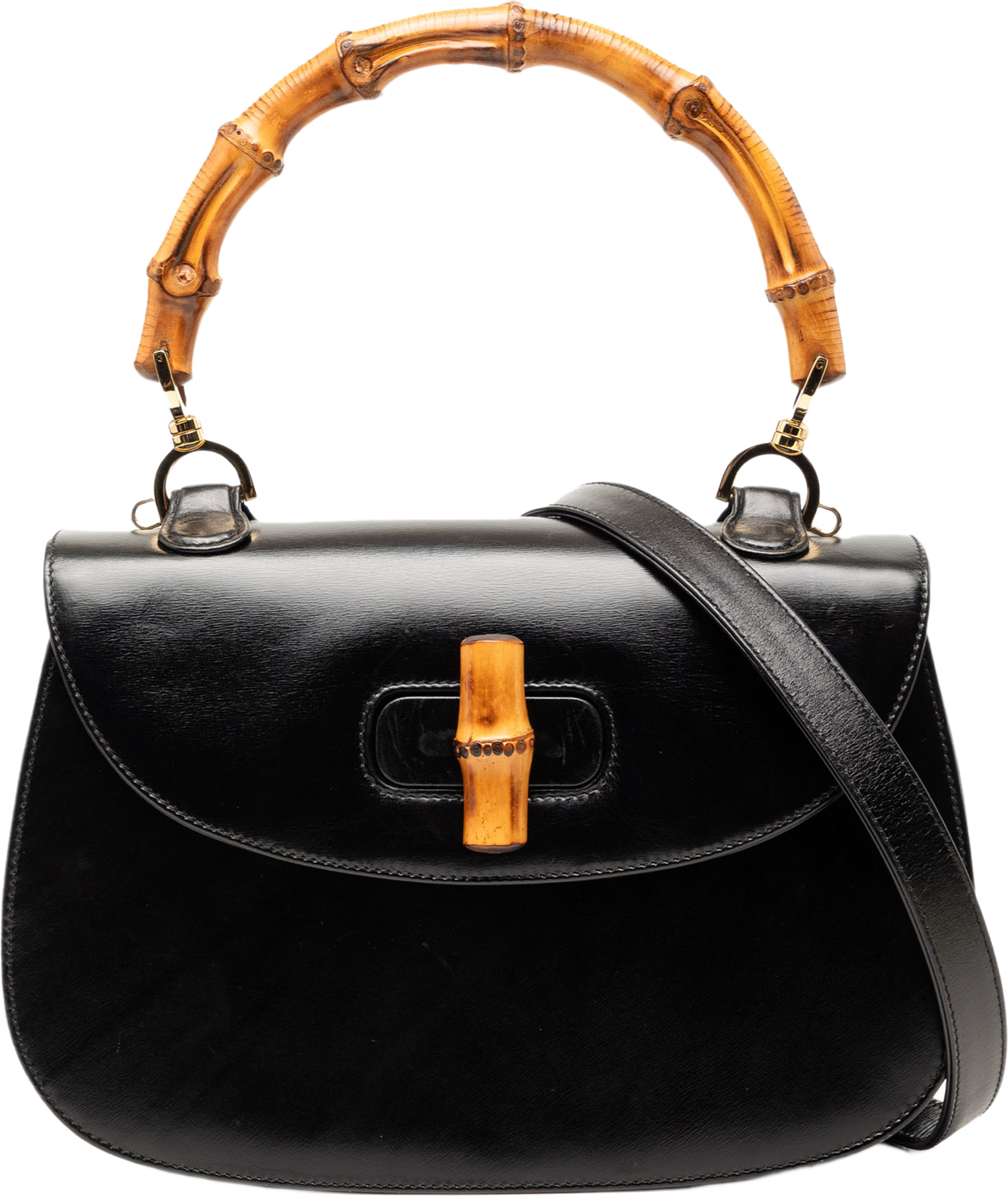 Gucci Calfskin Bamboo Night, från Luxclusif, i färgen black. Klicka för att öppna bilden i stort format