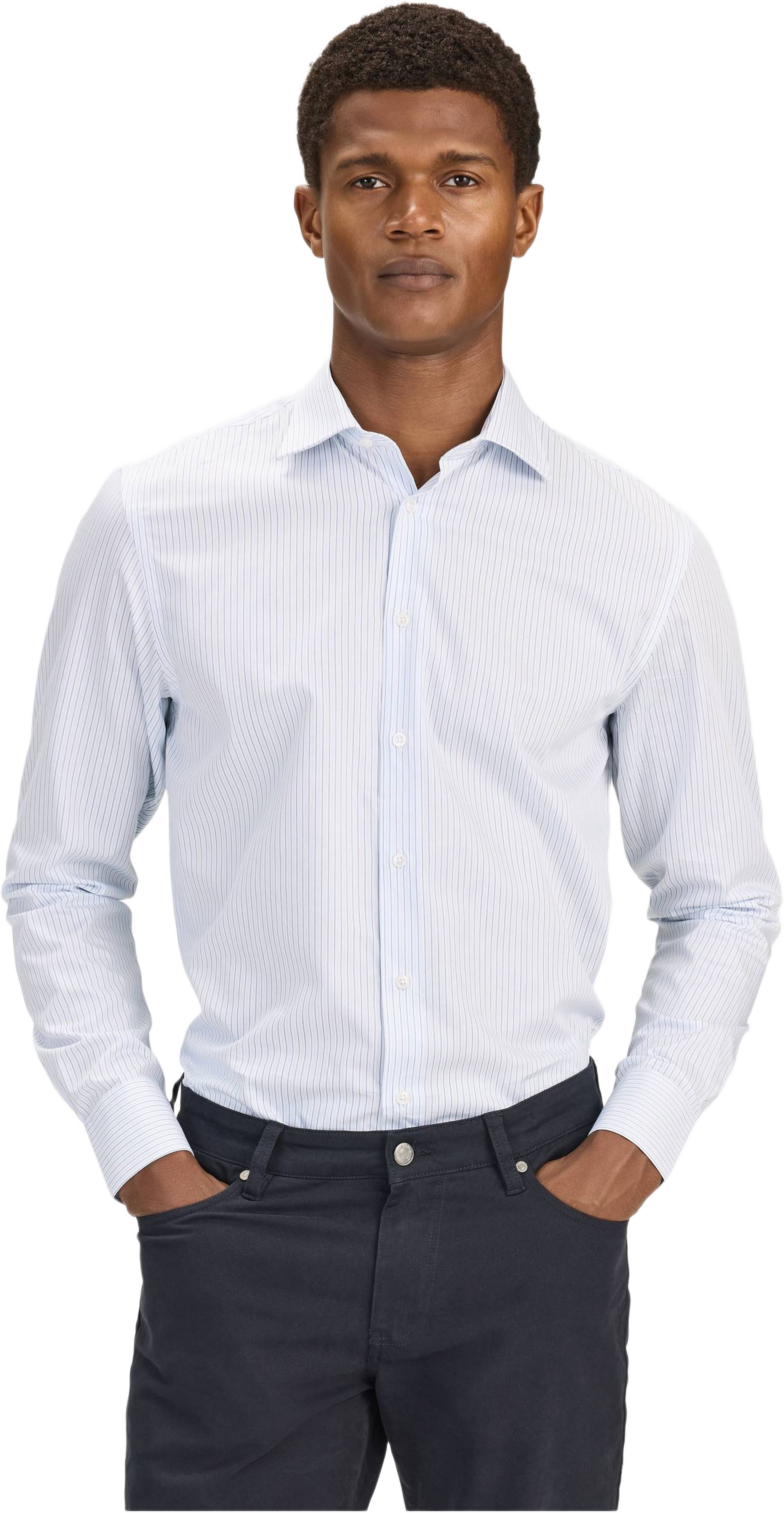 Smart Striped Shirt, från John Henric, i färgen white & blue. Klicka för att öppna bilden i stort format