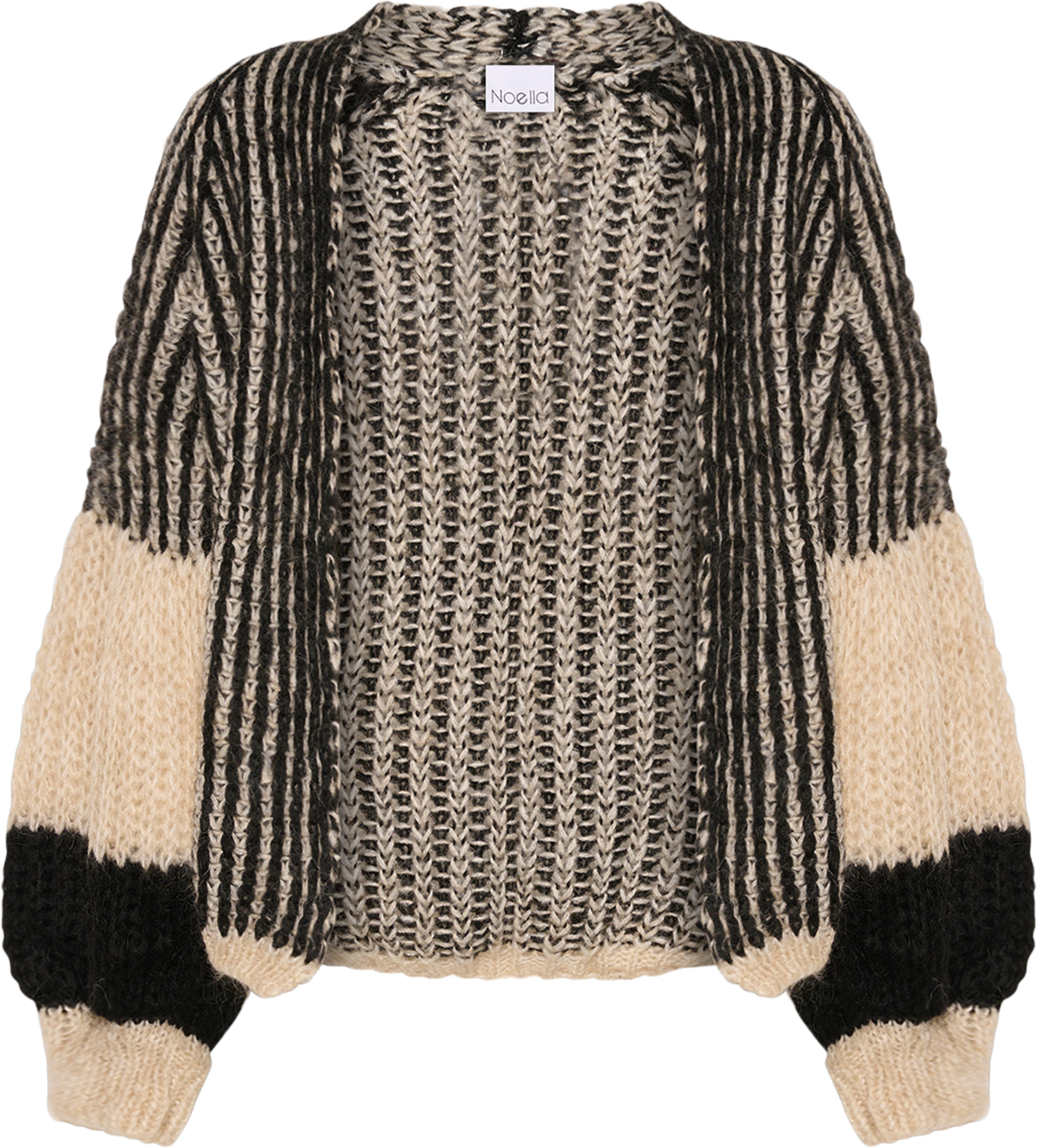 Liana Knit Cardigan - Cream/black