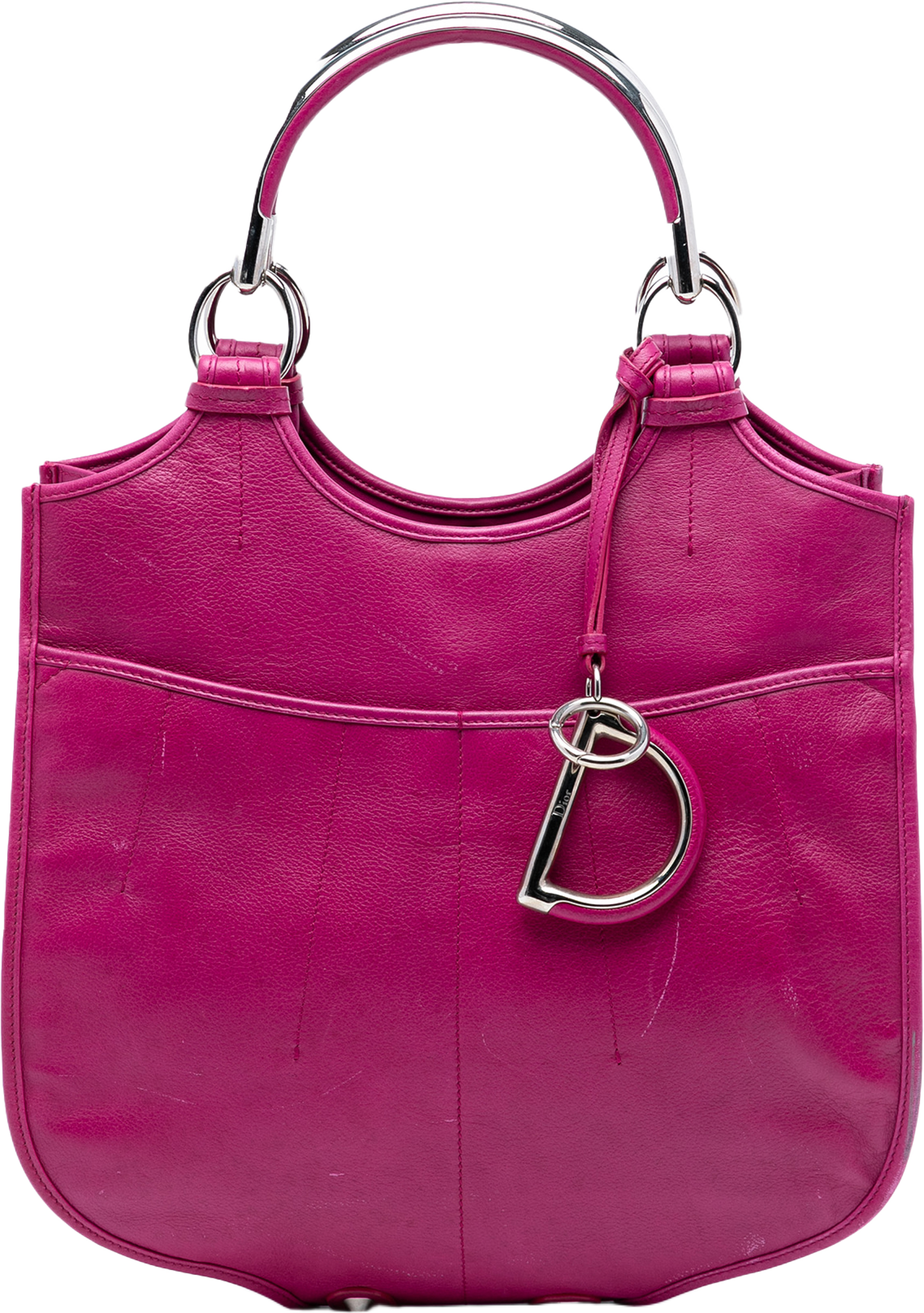 Dior Medium Leather 61 Hobo, från Luxclusif, i färgen dark pink. Klicka för att öppna bilden i stort format