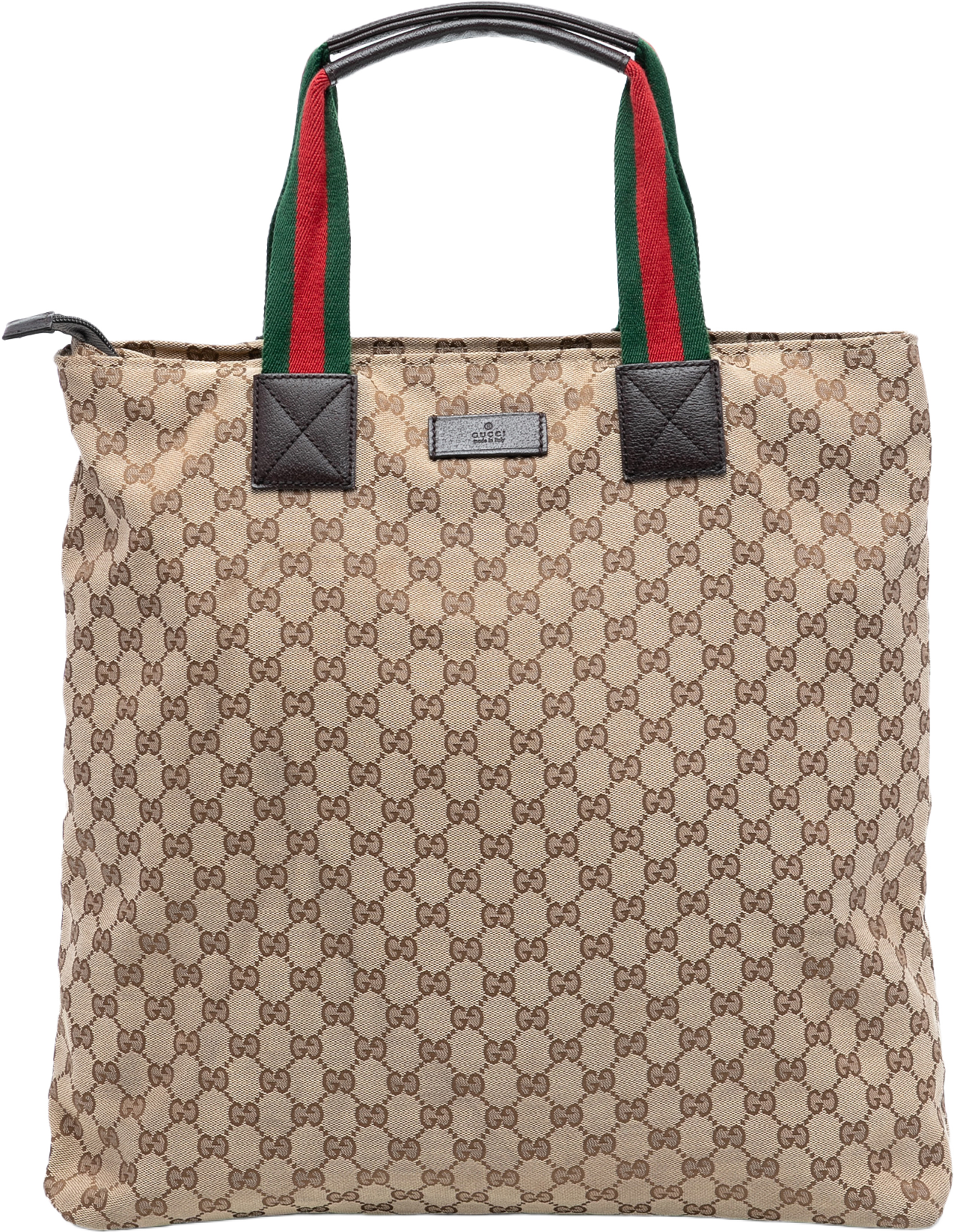 Gucci Gg Canvas Web Tote, från Luxclusif, i färgen beige. Klicka för att öppna bilden i stort format