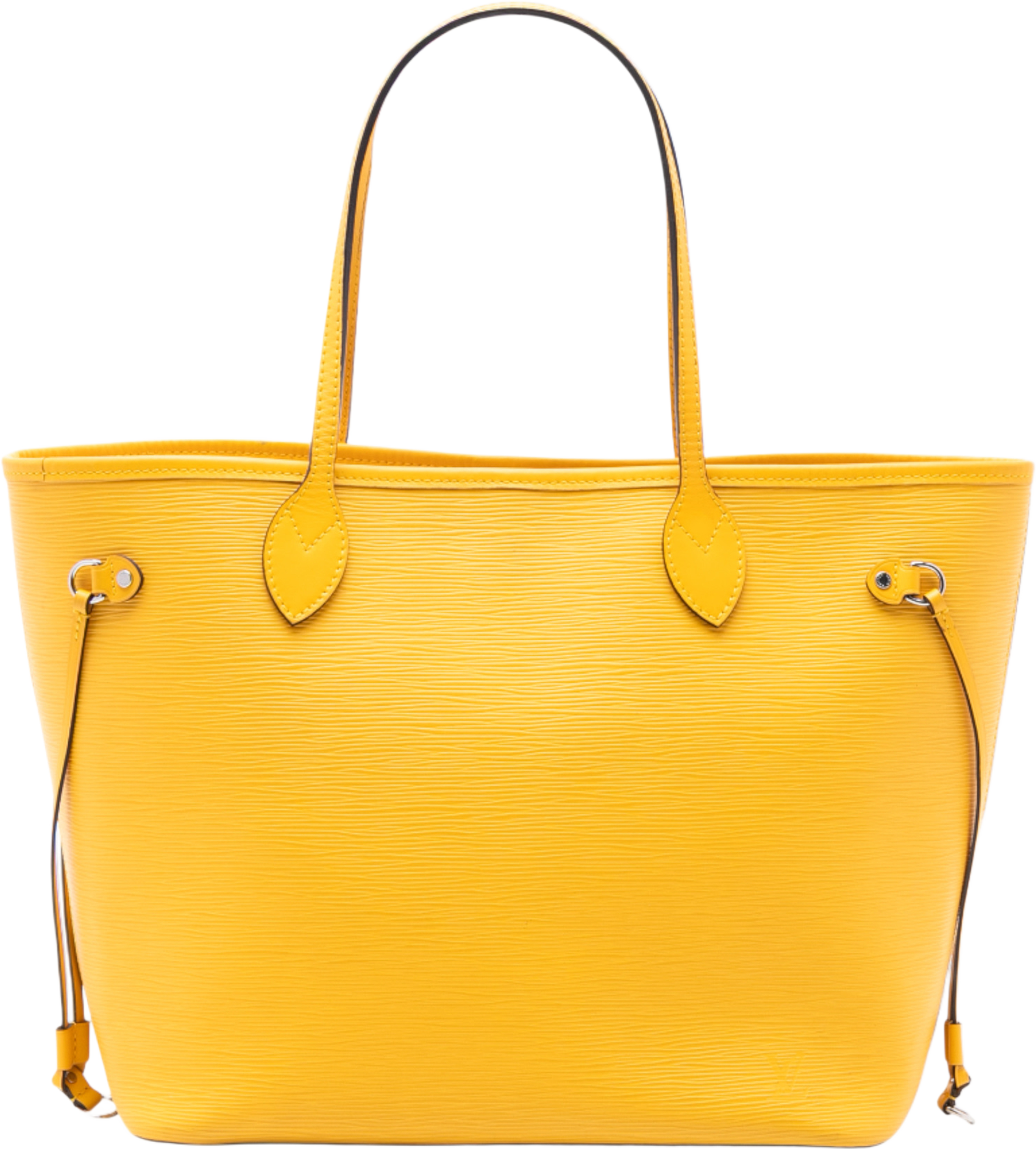 Louis Vuitton Epi Neverfull Mm, från Luxclusif, i färgen mustard. Klicka för att öppna bilden i stort format