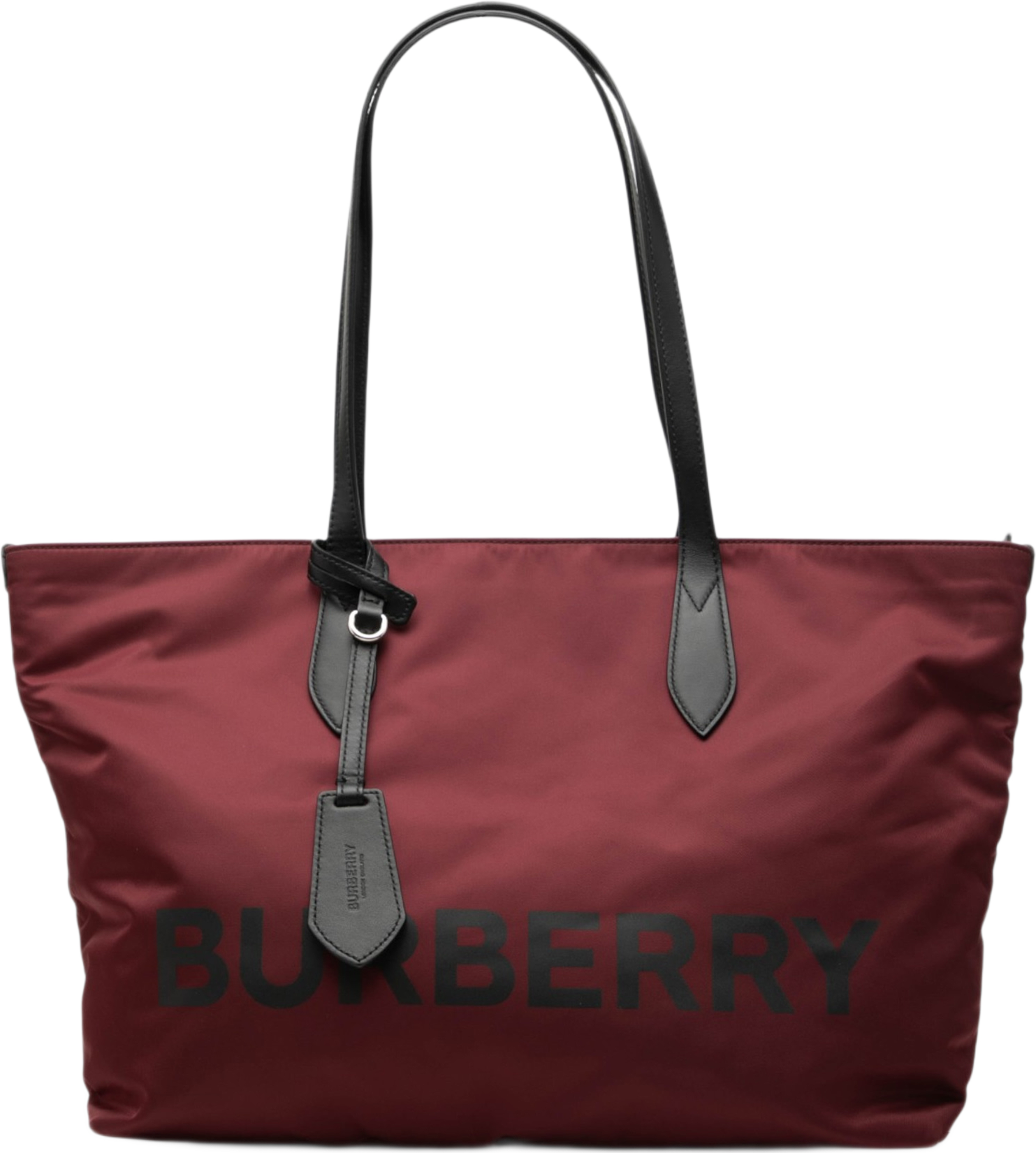 Burberry Medium Econyl Nylon Logo Ardwell Tote, från Luxclusif, i färgen röd. Klicka för att öppna bilden i stort format
