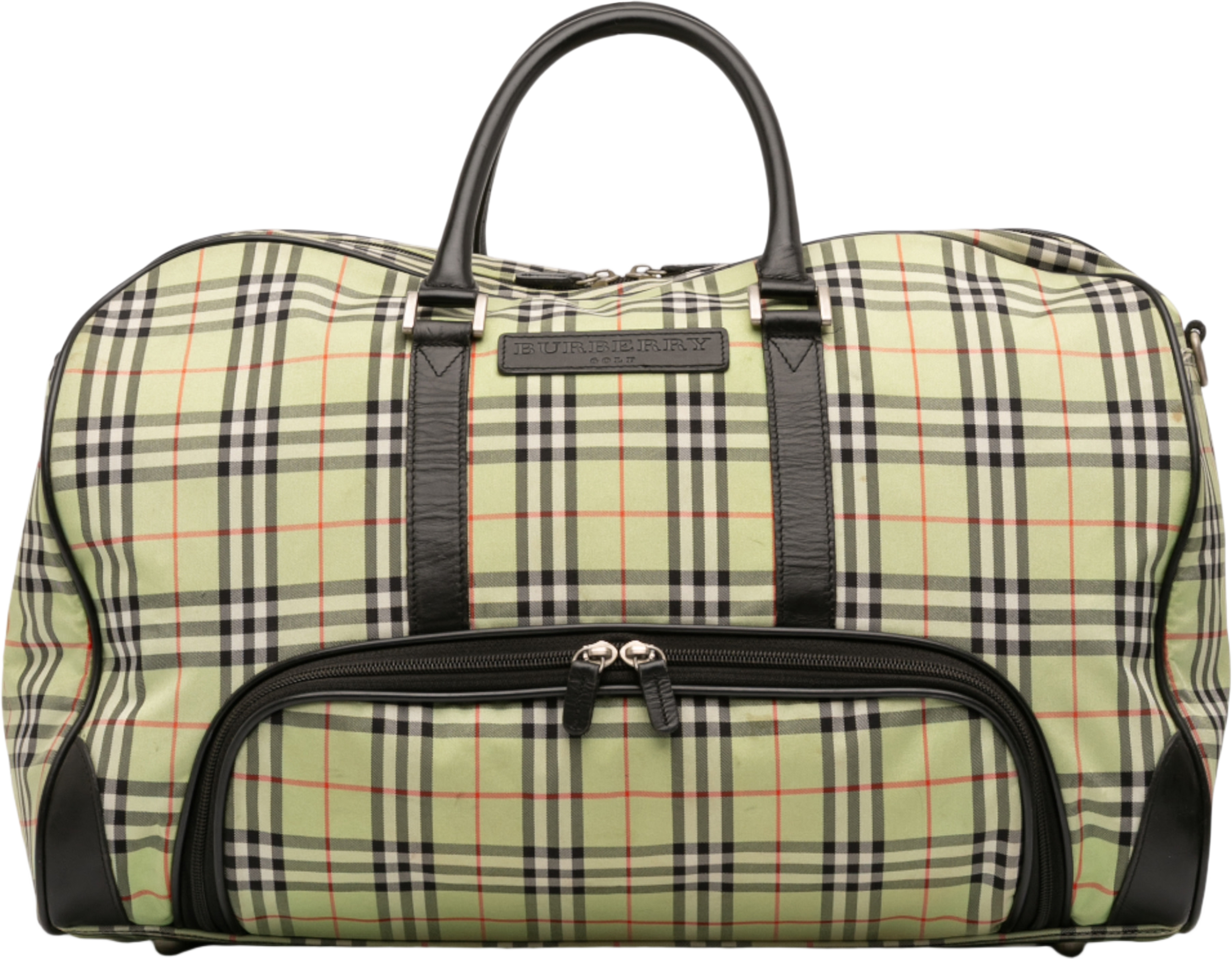 Burberry House Check Canvas Travel Bag, från Luxclusif, i färgen beige. Klicka för att öppna bilden i stort format