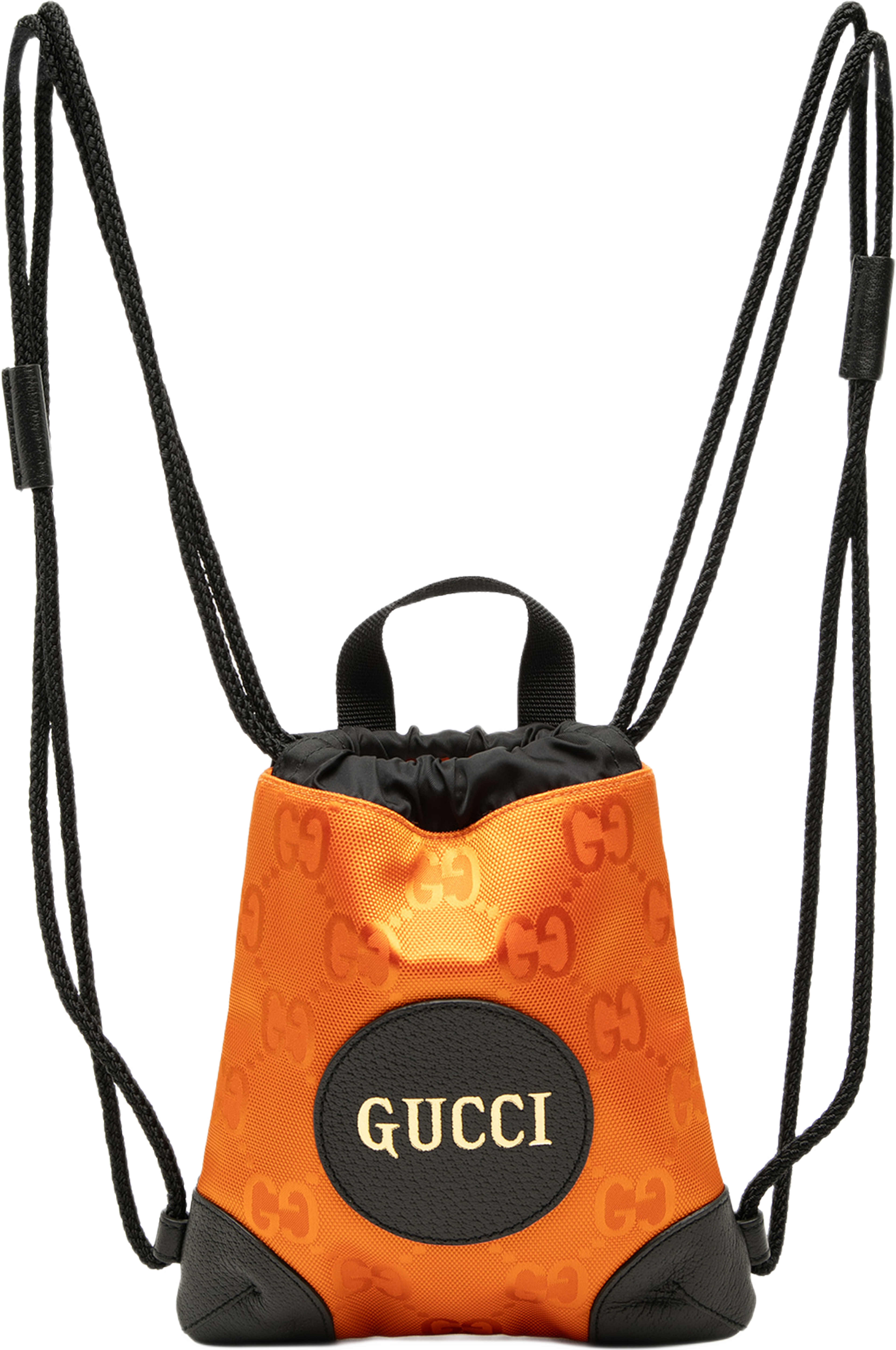 Gucci Gg Nylon Off The Grid Drawstring Backpack, från Luxclusif, i färgen orange. Klicka för att öppna bilden i stort format