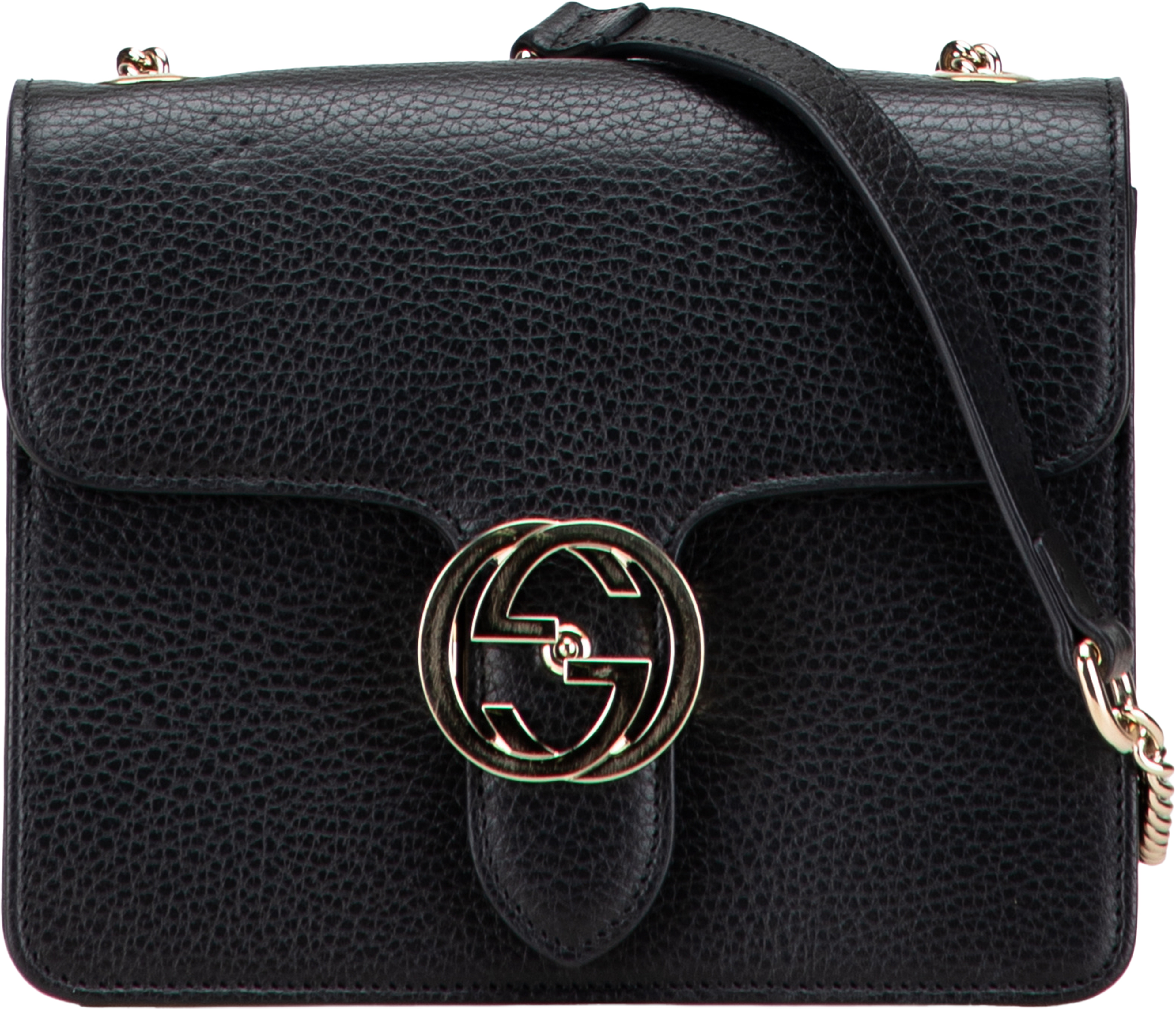 Gucci Small Dollar Calfskin Interlocking G Crossbody, från Luxclusif, i färgen black. Klicka för att öppna bilden i stort format