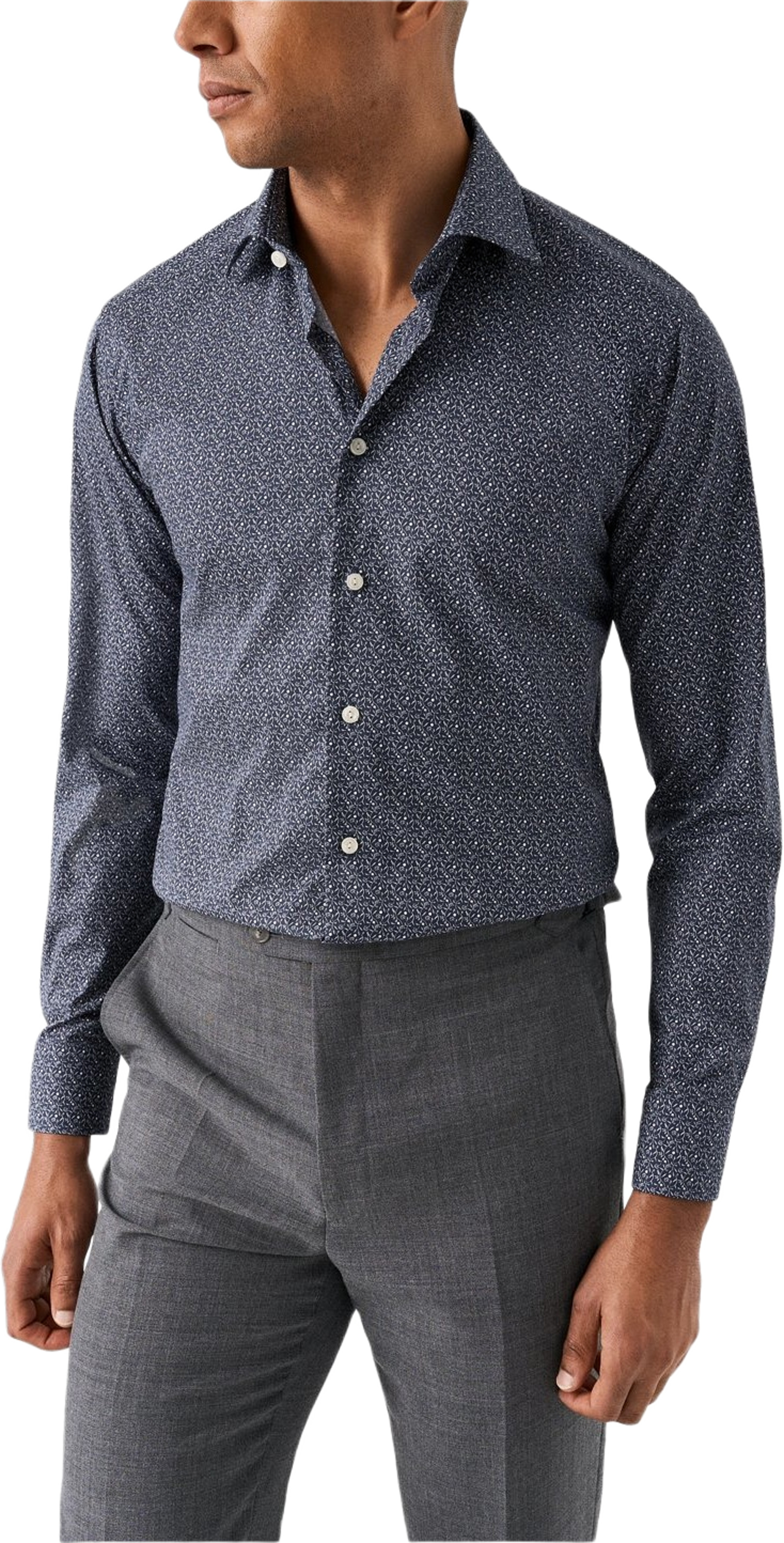 Blommig Skjorta I Signature Twill Slim Fit