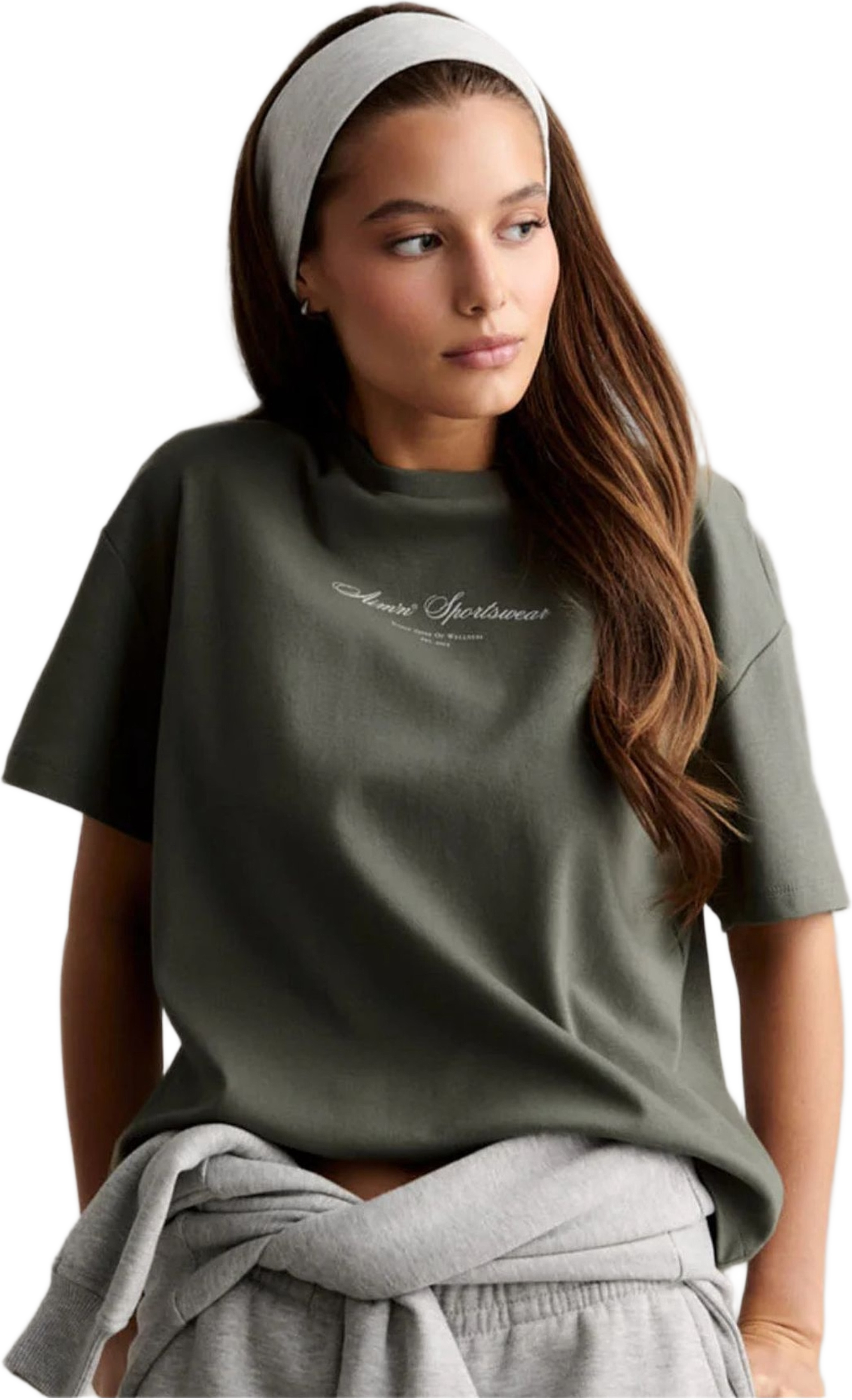 Script Boxy T-shirt, från aim'n, i färgen ivy. Klicka för att öppna bilden i stort format